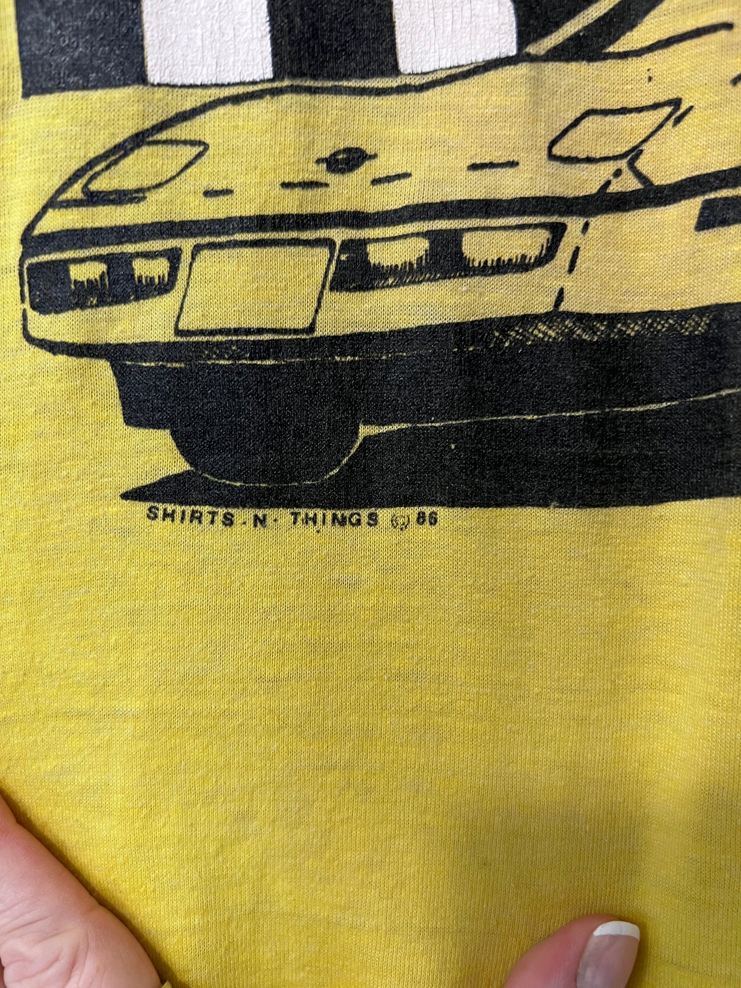 80's Yellow Indy Racing Graphic T-Shirt