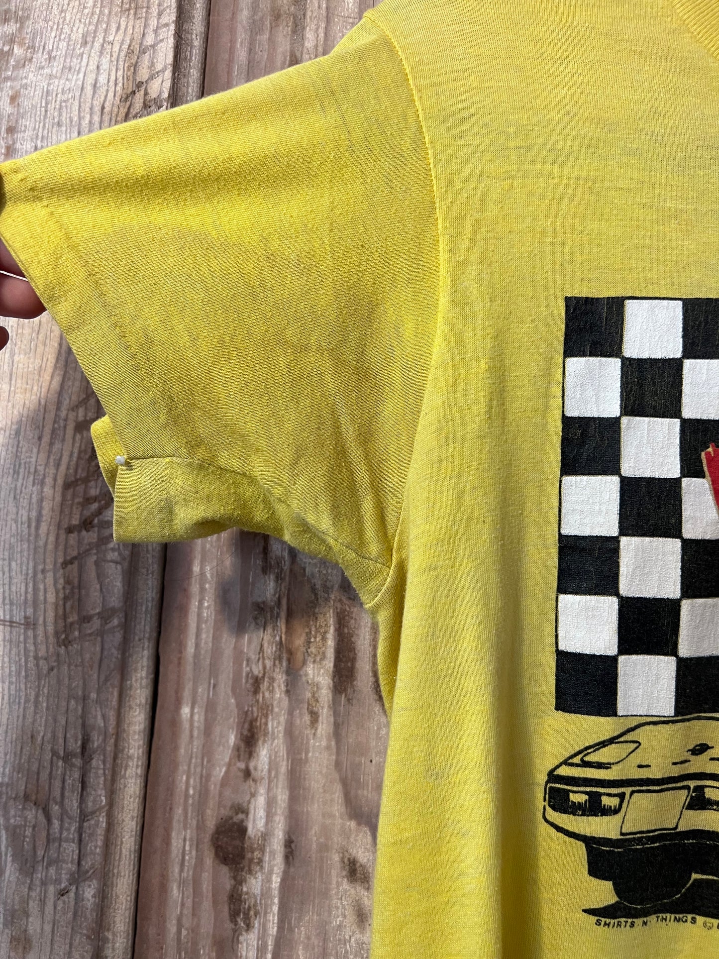 80's Yellow Indy Racing Graphic T-Shirt