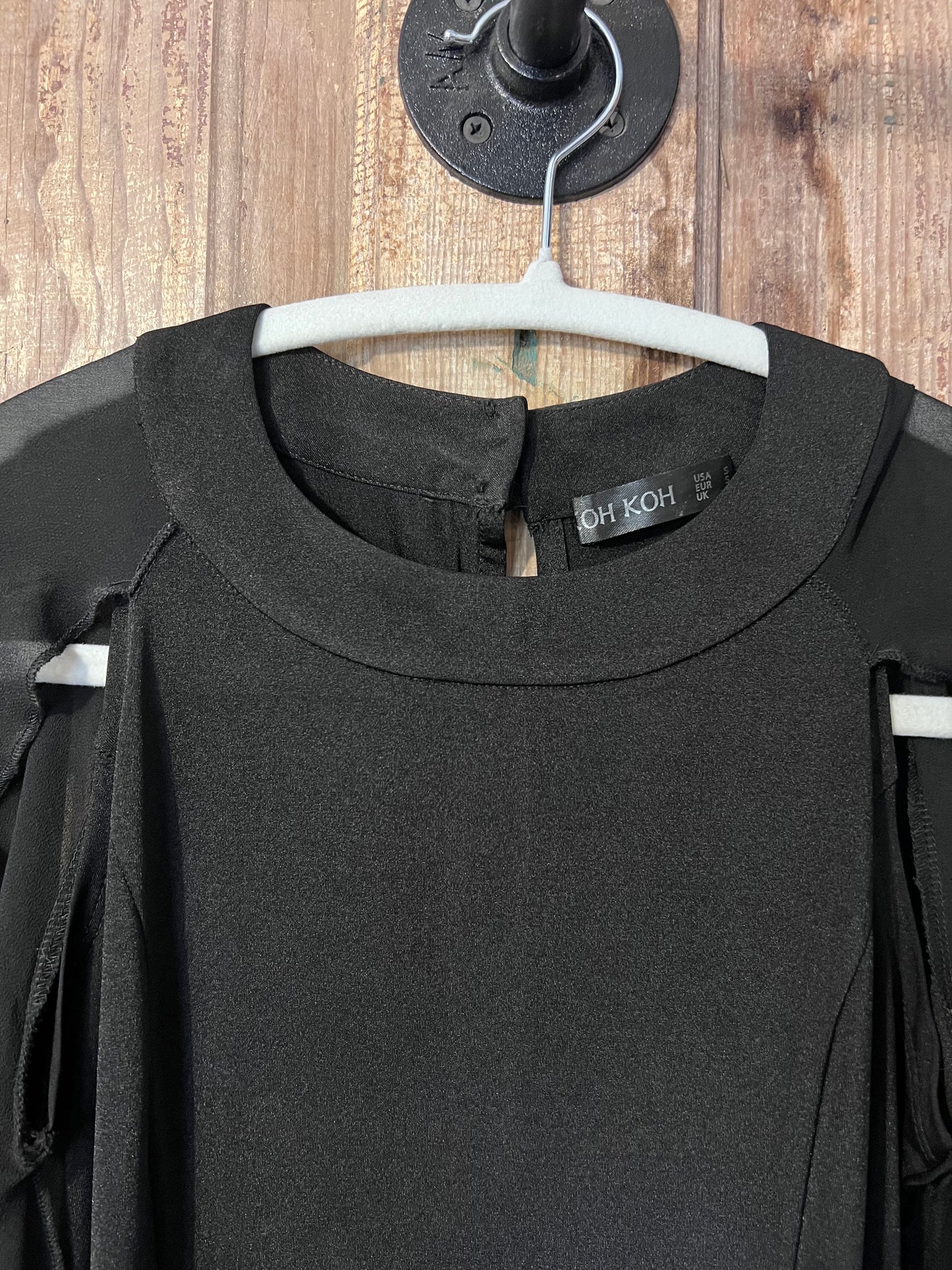 80's KOHKOH Black Flowy Sleeve Dress