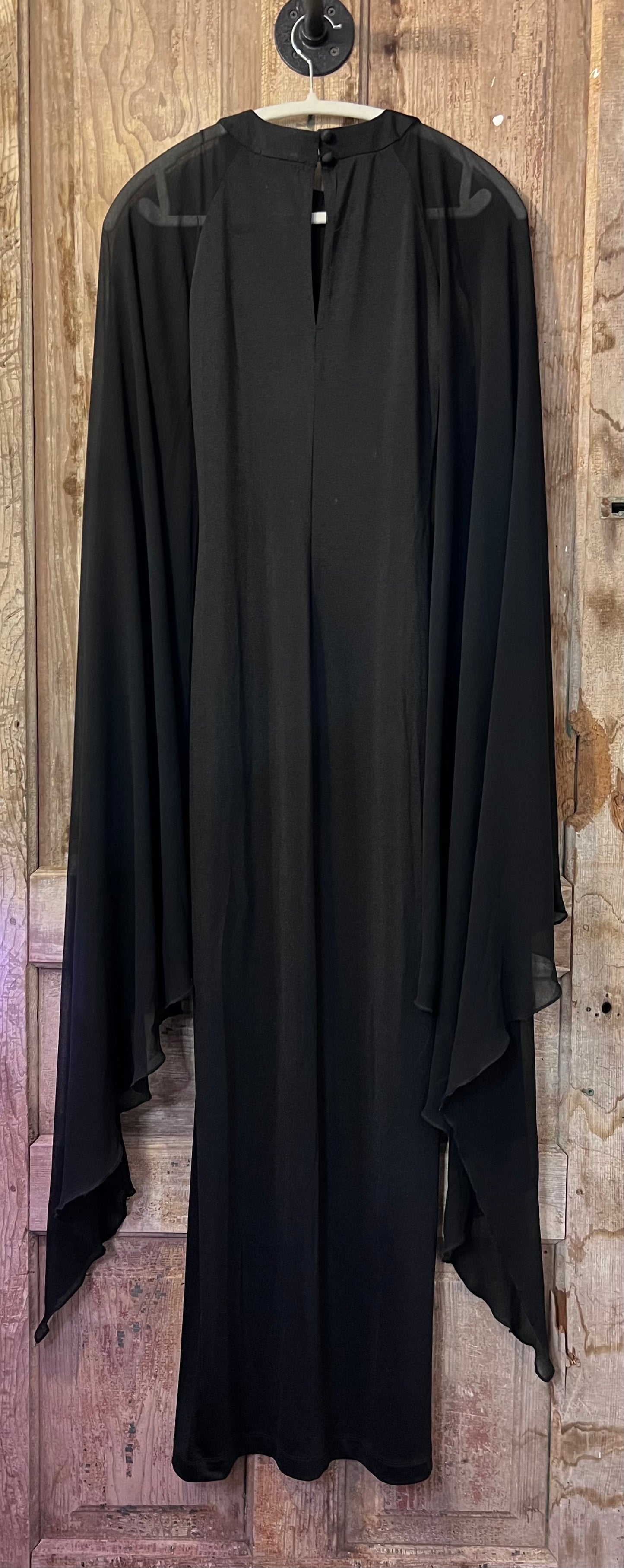 80's KOHKOH Black Flowy Sleeve Dress
