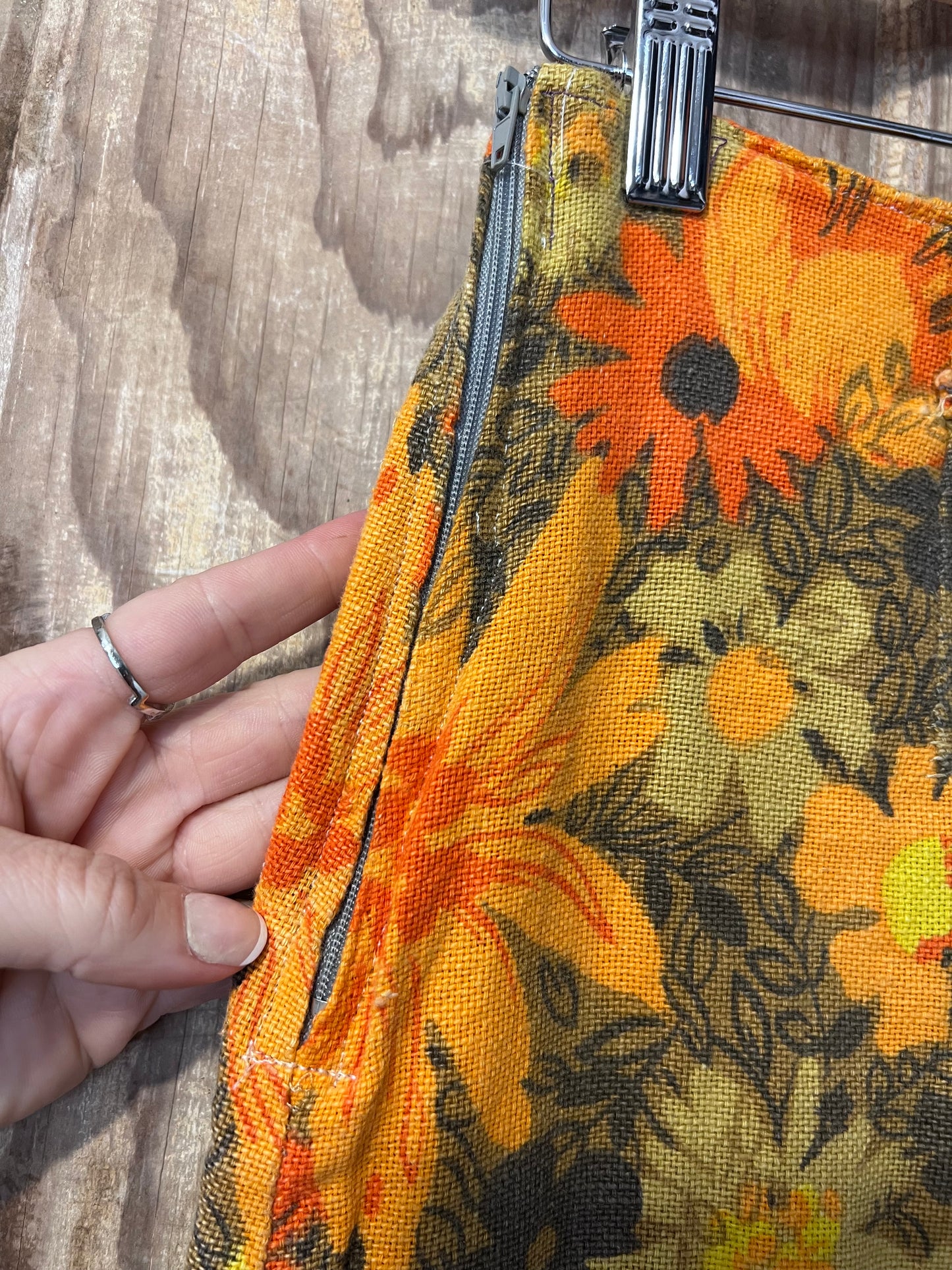 70's Handmade Floral Skirt