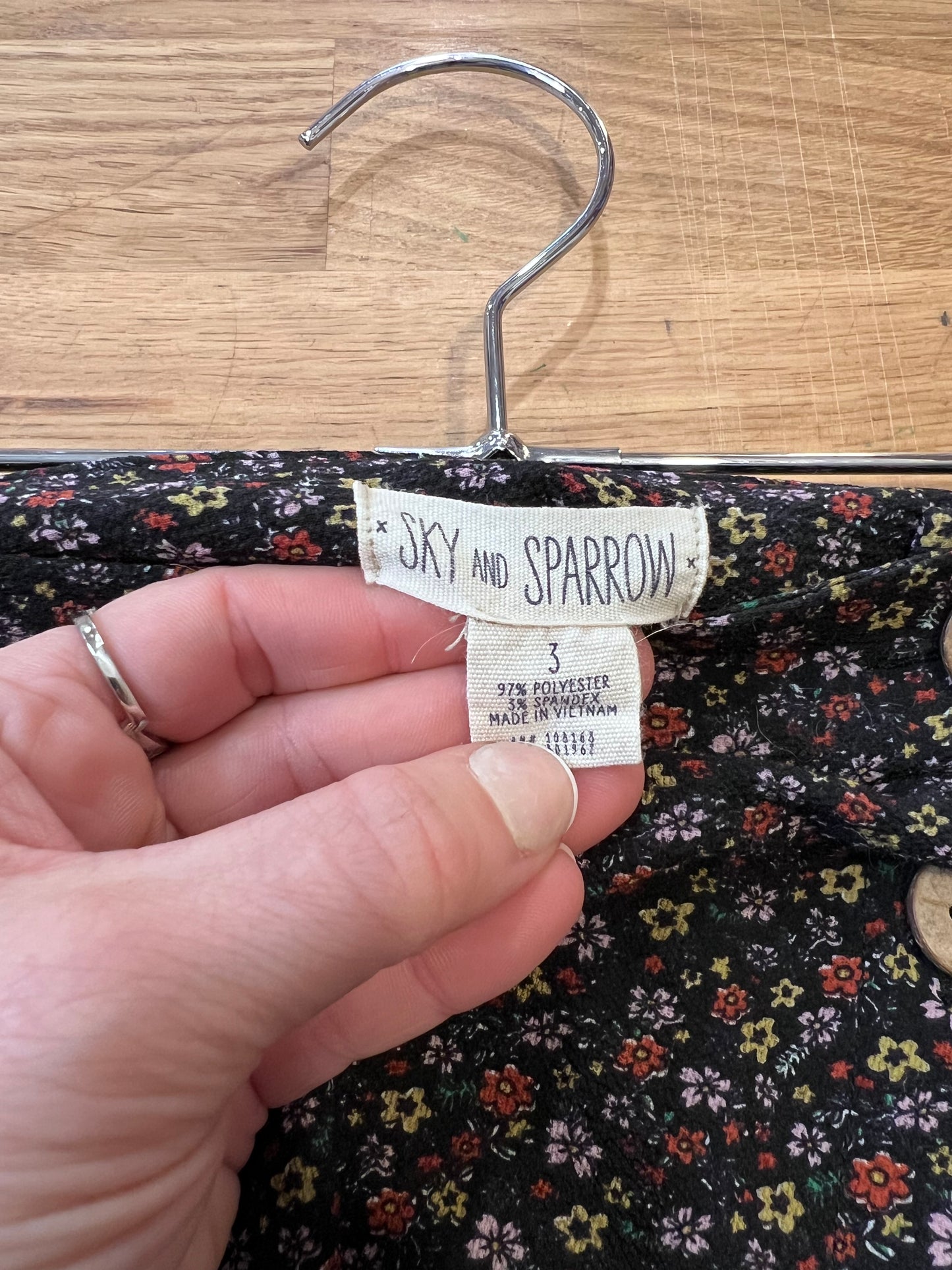 70's Inspired Floral Button Midi-Skirt