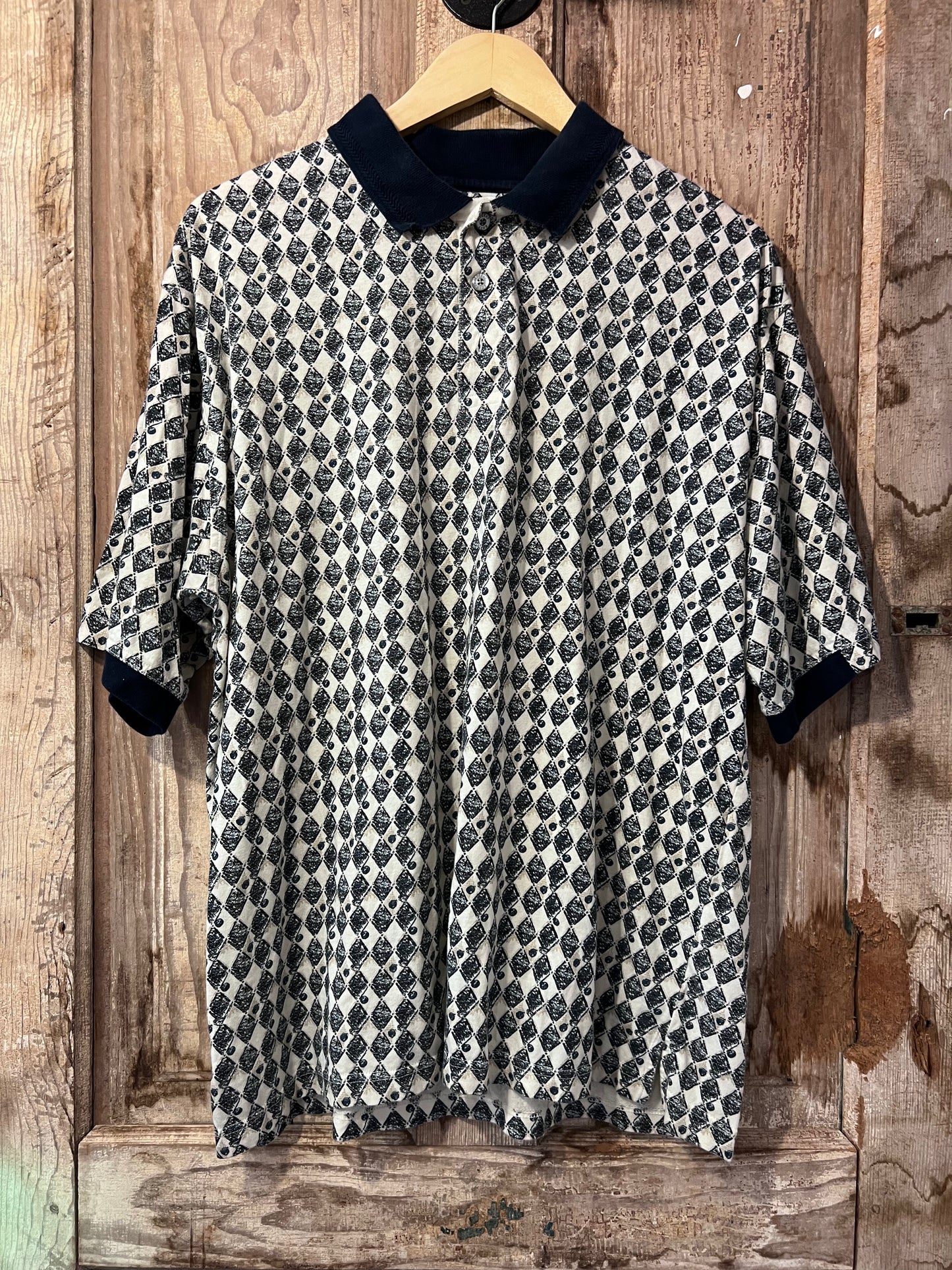 90's Haggar Patterned Polo Shirt