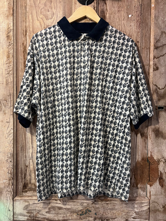90's Haggar Patterned Polo Shirt