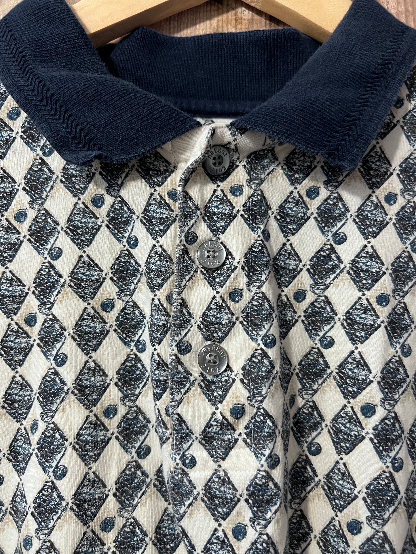 90's Haggar Patterned Polo Shirt