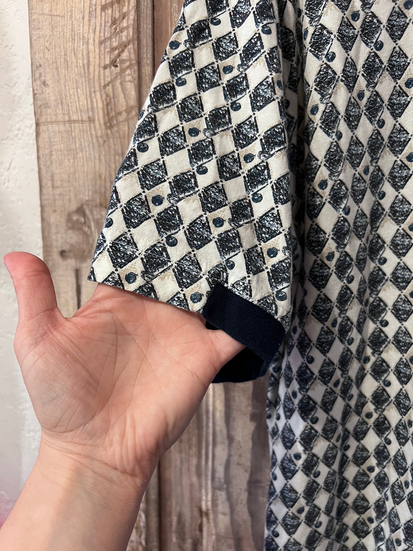 90's Haggar Patterned Polo Shirt