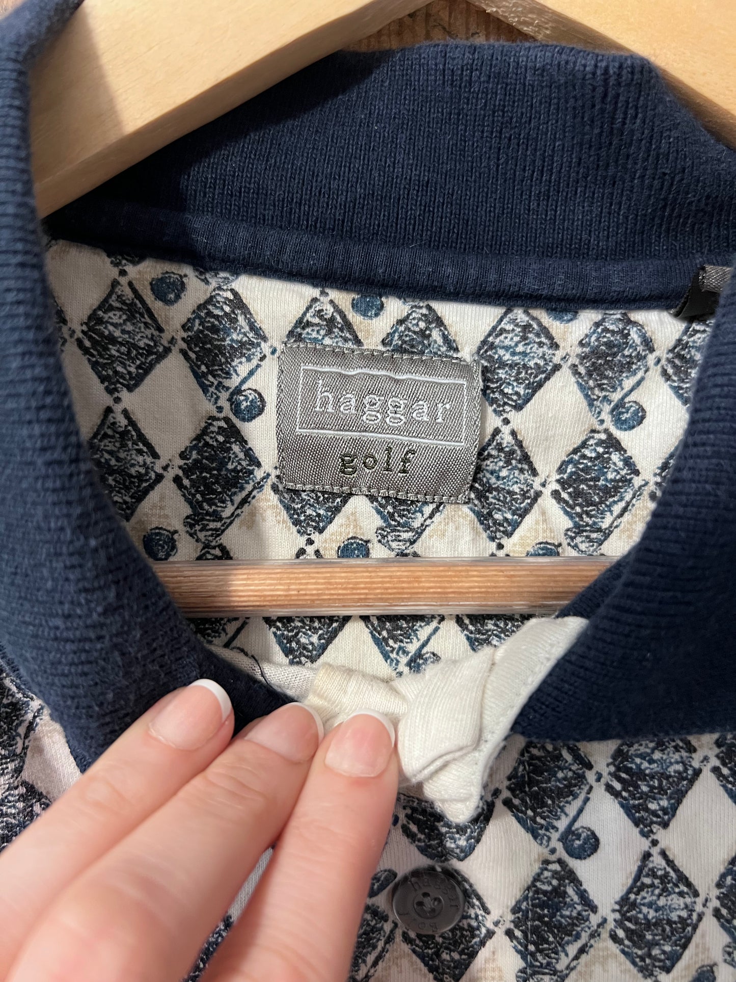 90's Haggar Patterned Polo Shirt
