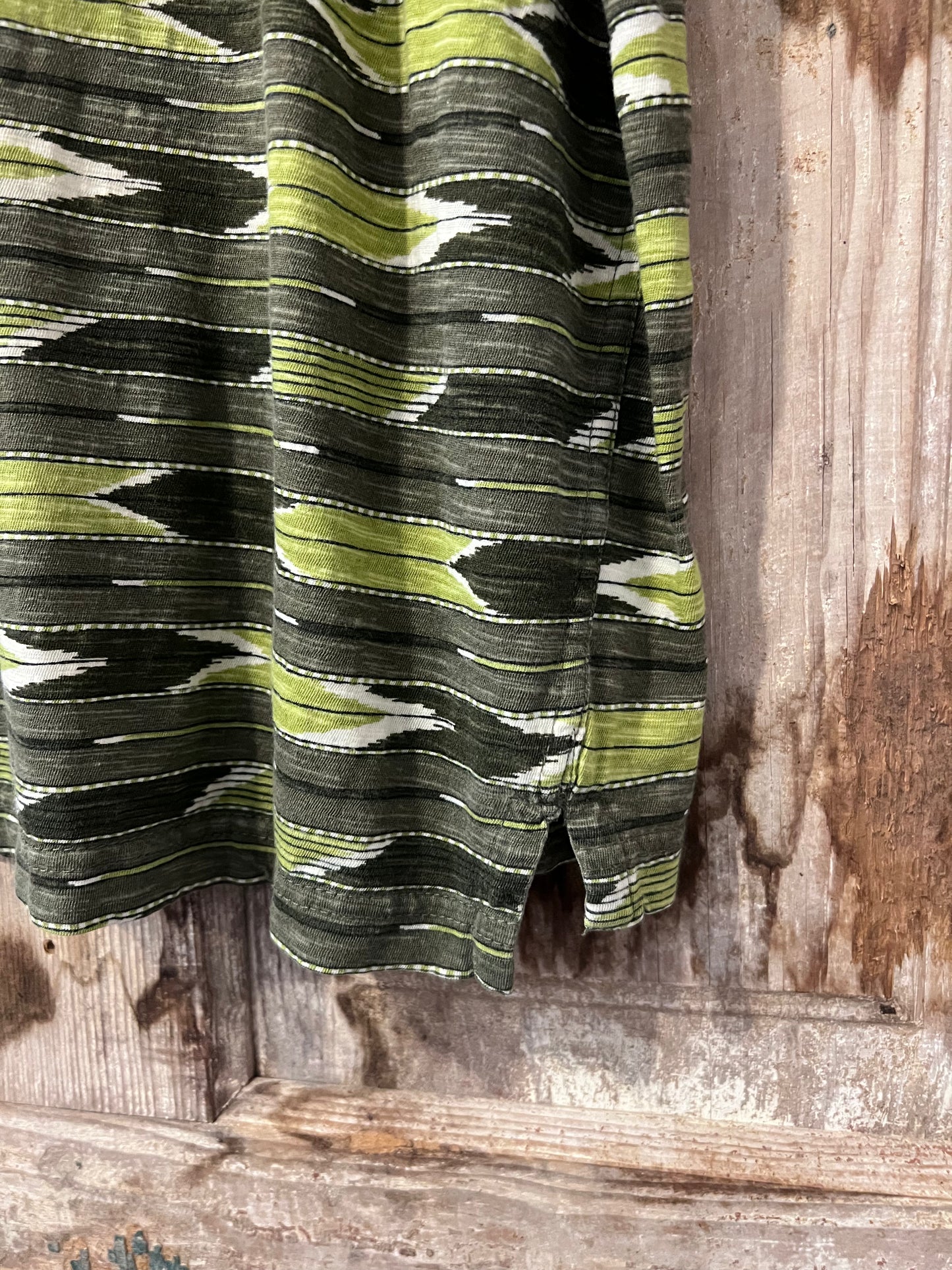 90's Woolrich Green Patterned Polo Shirt