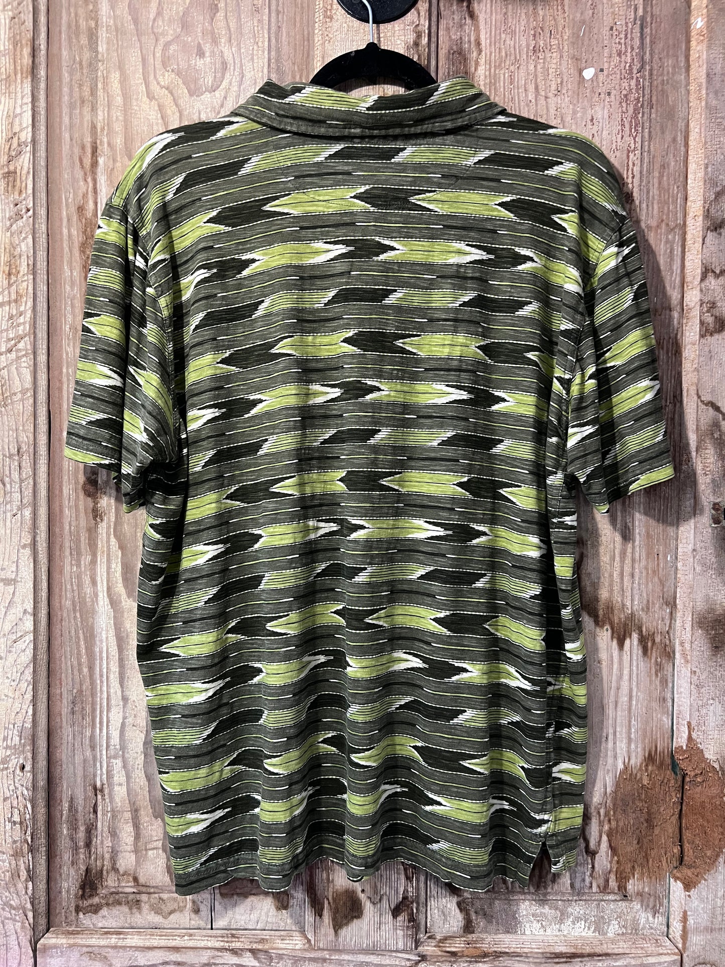 90's Woolrich Green Patterned Polo Shirt
