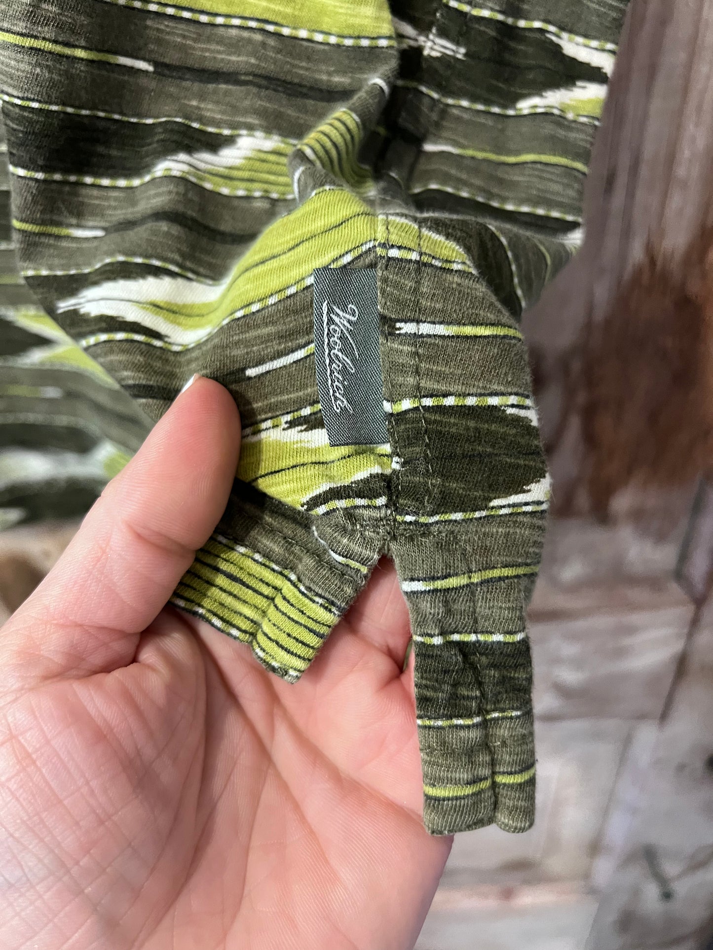 90's Woolrich Green Patterned Polo Shirt