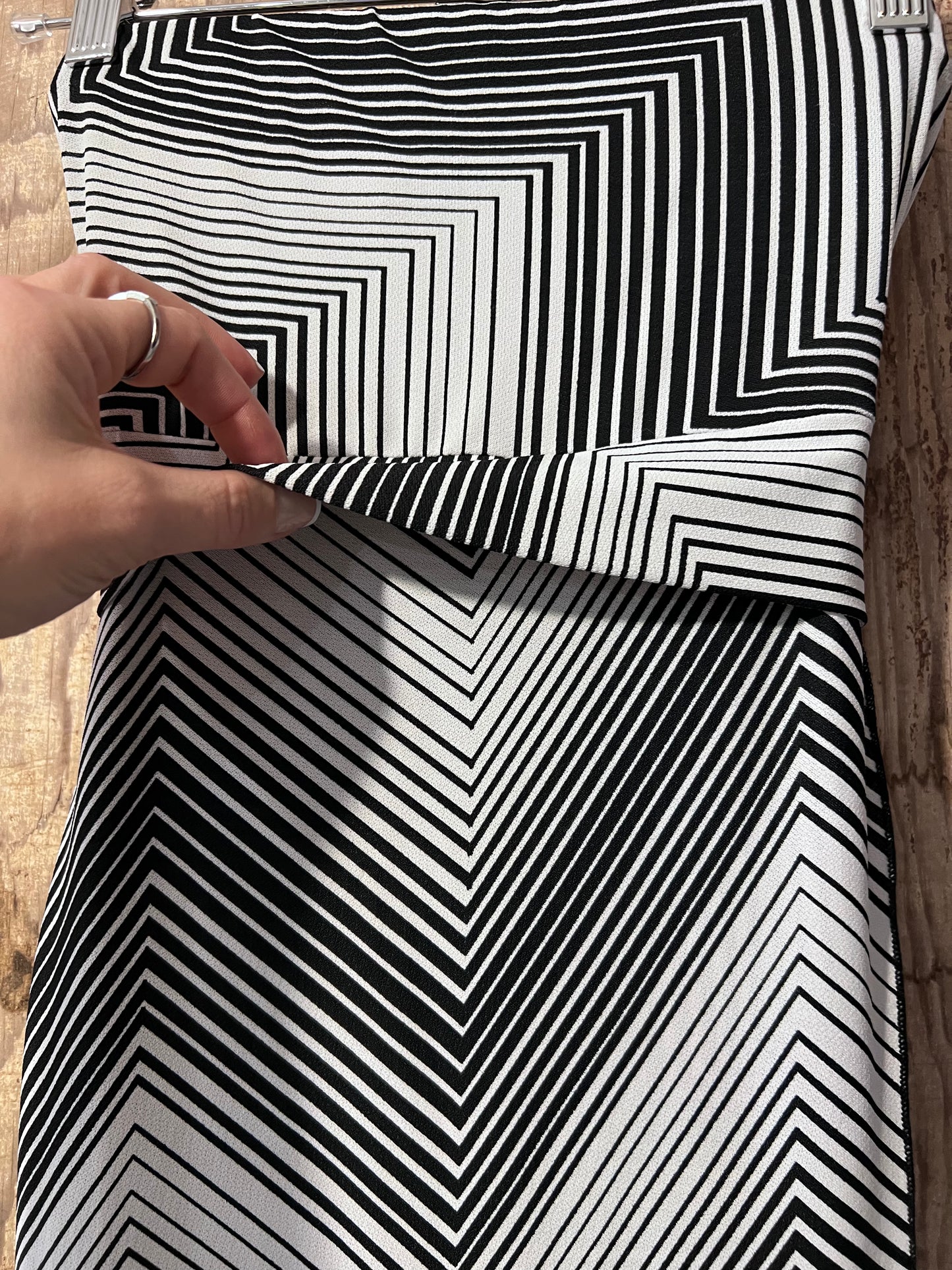 Y2K Misdemeanor BLK + WHT Striped Strapless Dress