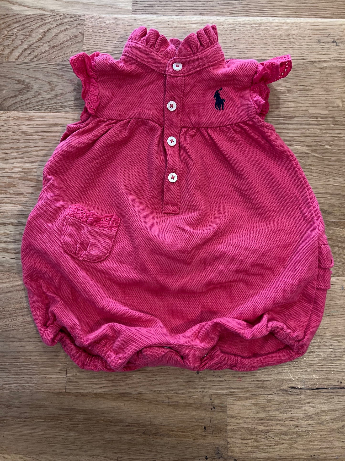 [UR LITTLES] Polo Blush Pink Frilly Onesie Romper