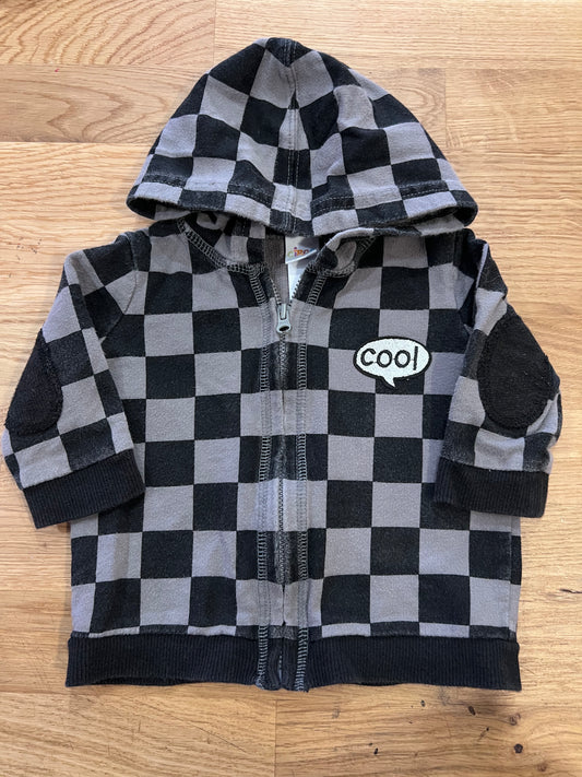 [UR LITTLES] Circo BLK/GRY Checkered Hooded Zip Up