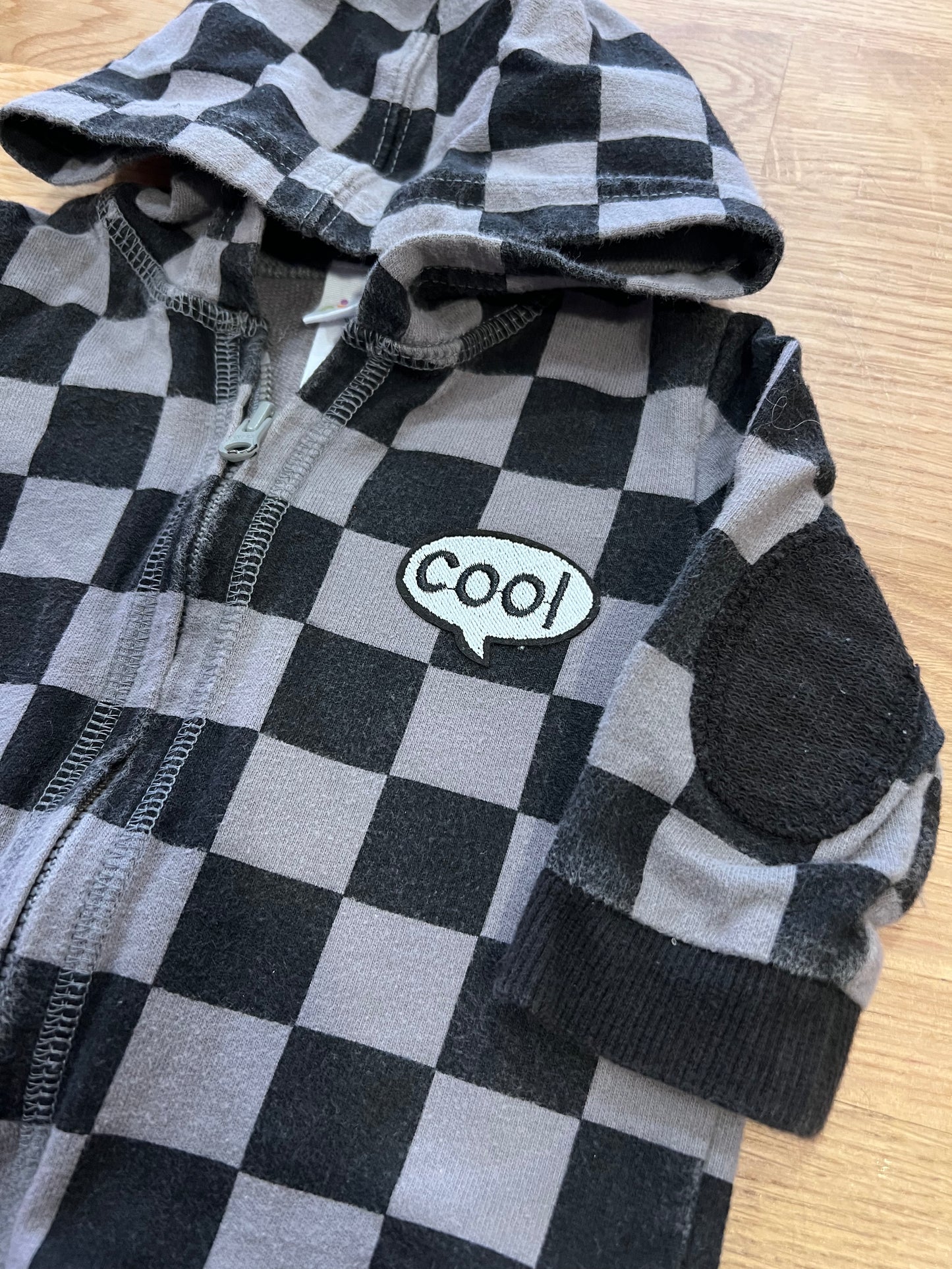 [UR LITTLES] Circo BLK/GRY Checkered Hooded Zip Up