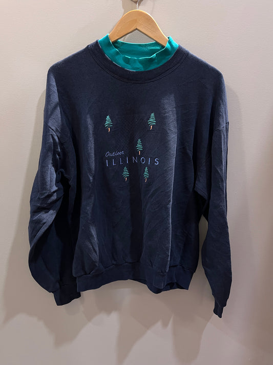 VTG LEE Outdoor Illinois Embroidered Crewneck