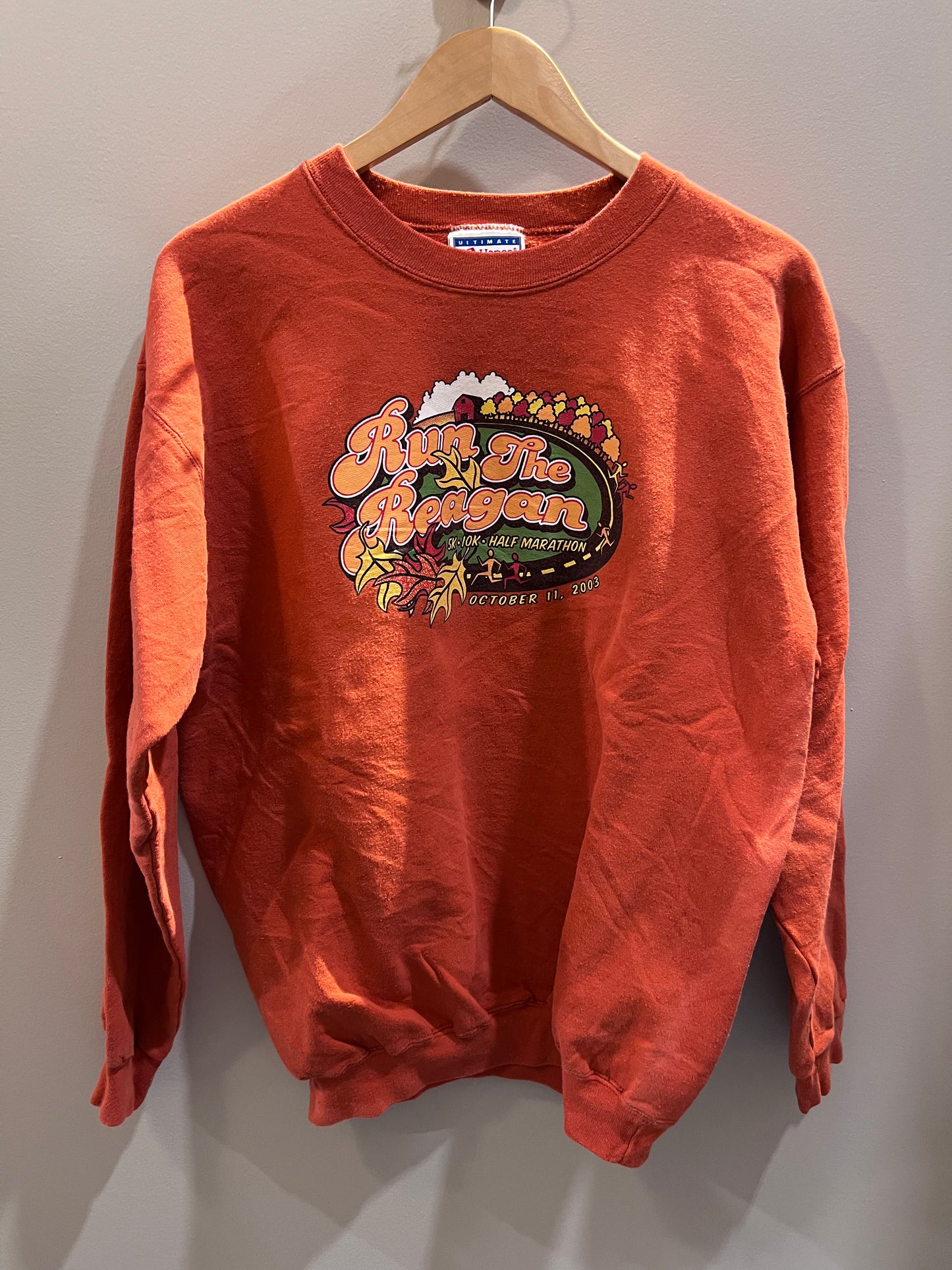 VTG 2003 "Run the Reagan" Orange Crewneck