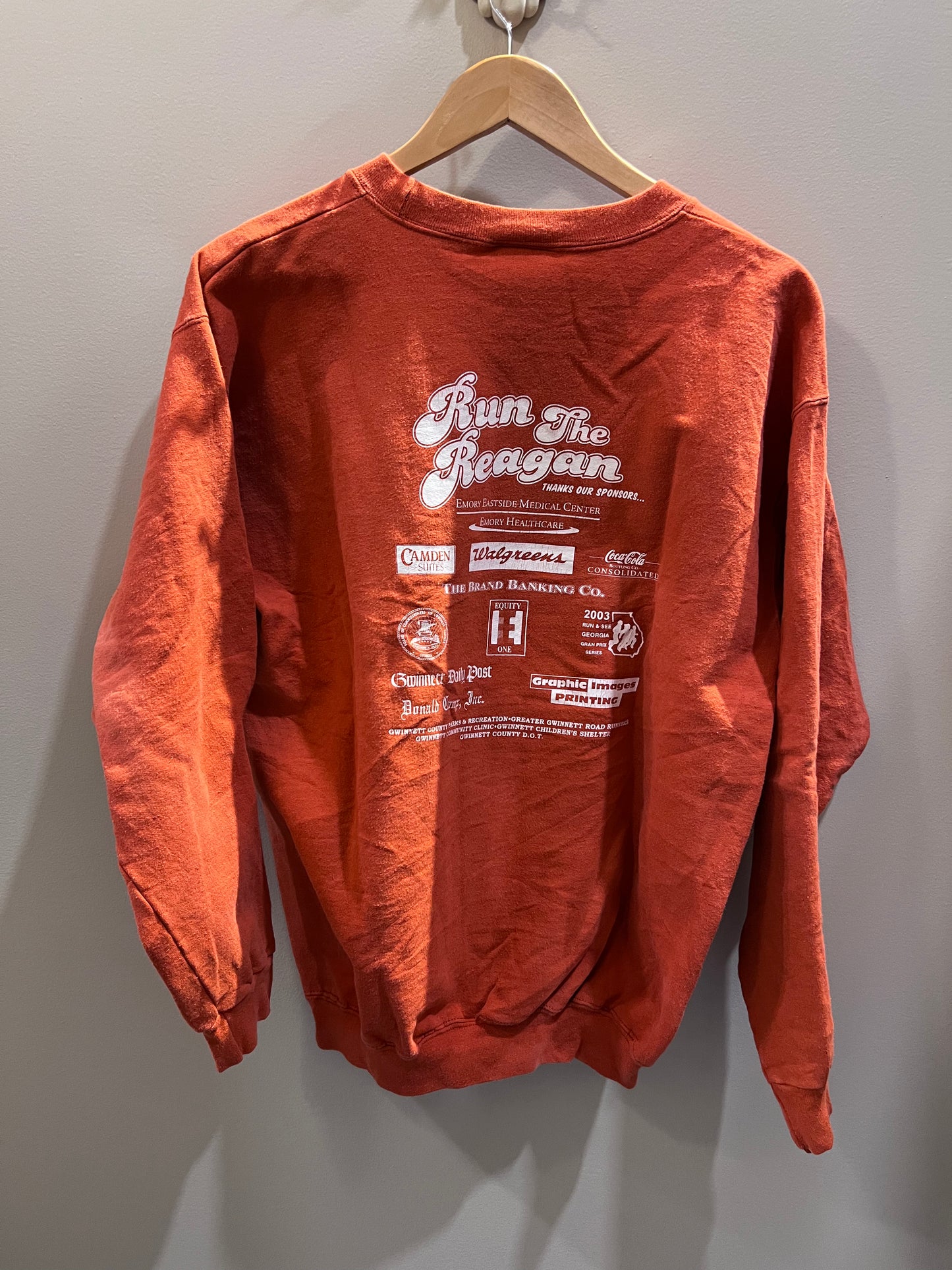 VTG 2003 "Run the Reagan" Orange Crewneck