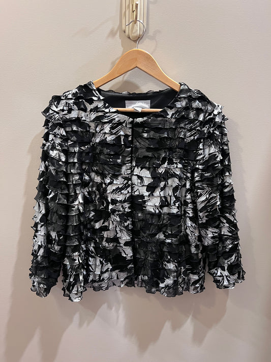 Travelers Collection BLK/GRY Frilly Cardigan