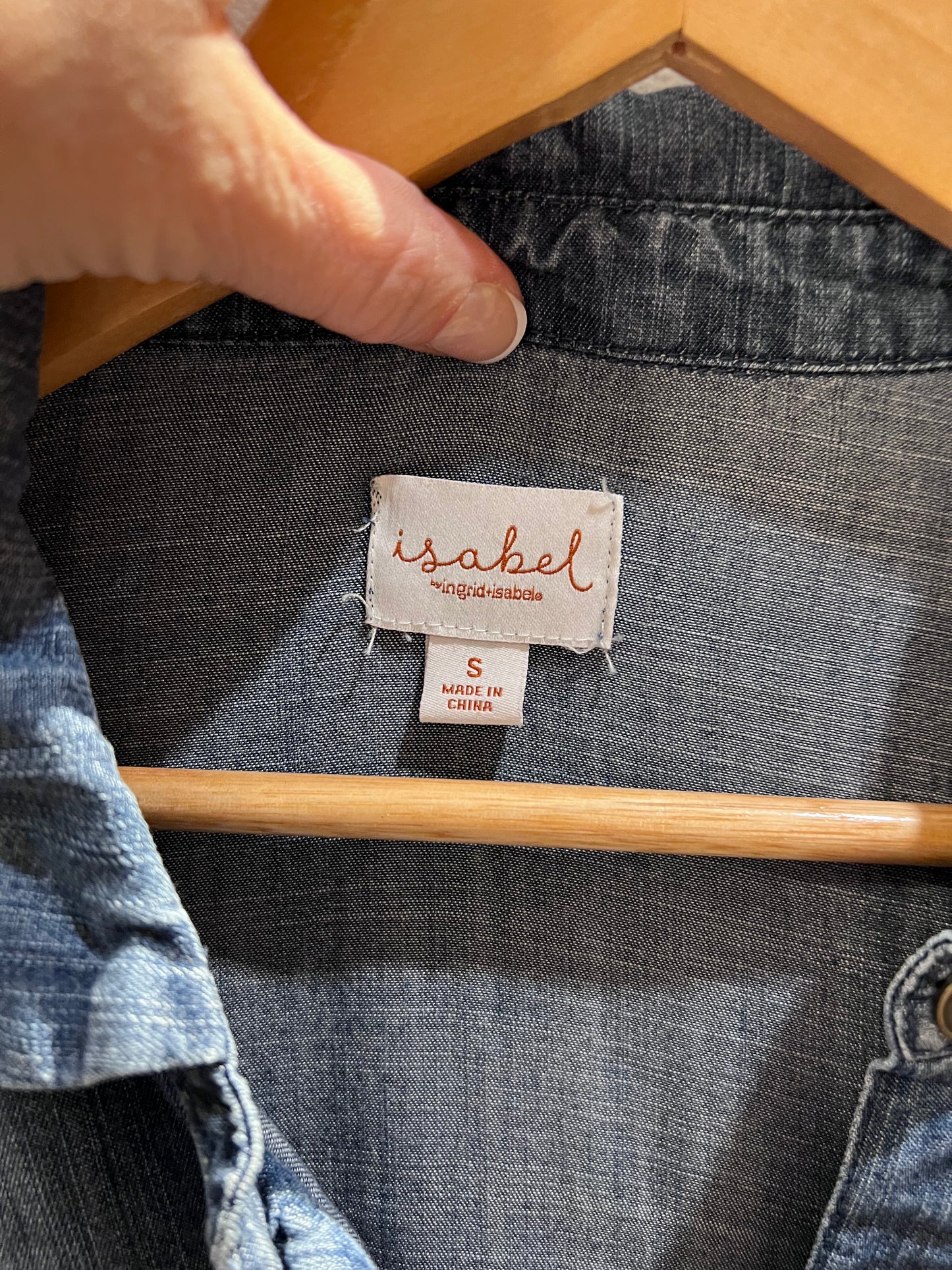 ISABEL Denim Long Sleeve Frilly Dress