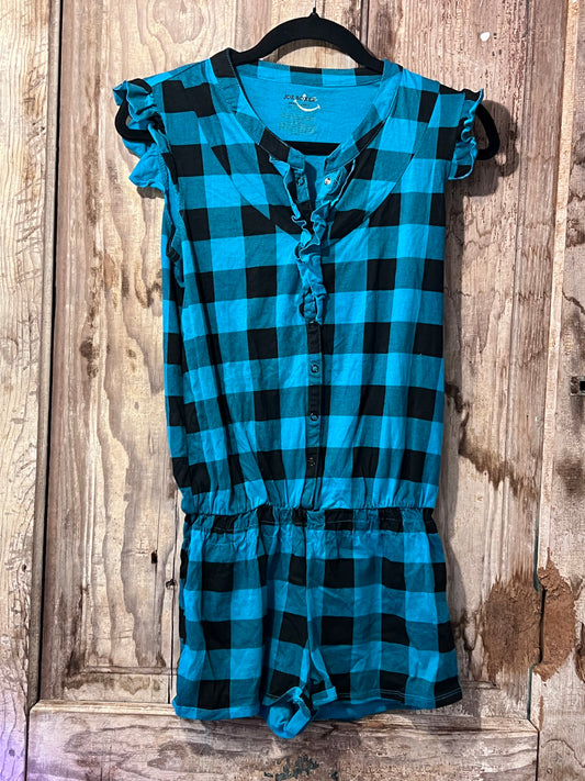 Y2K Joe Boxer Blue Plaid Romper