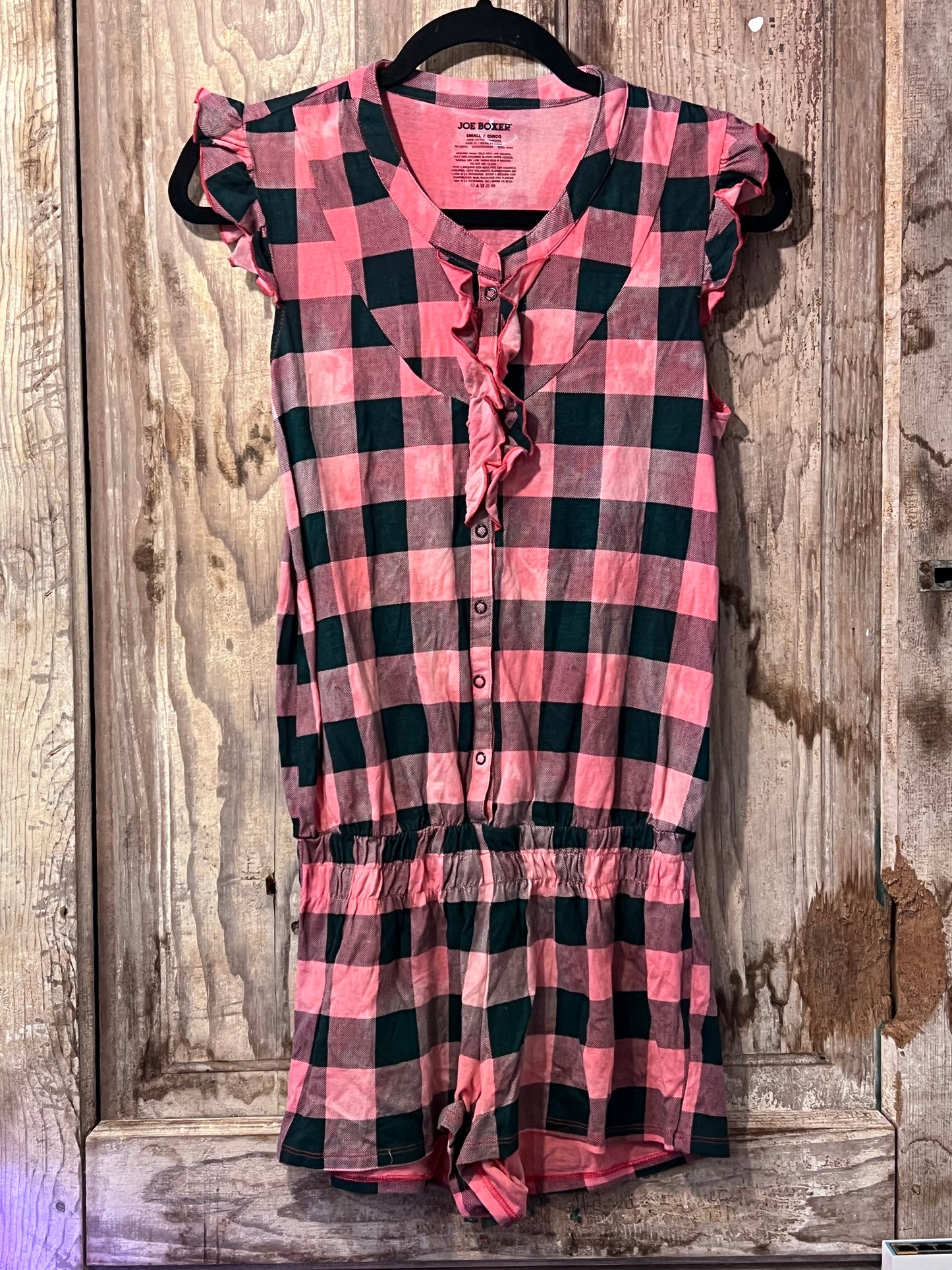 Y2K Joe Boxer Pink Plaid Romper