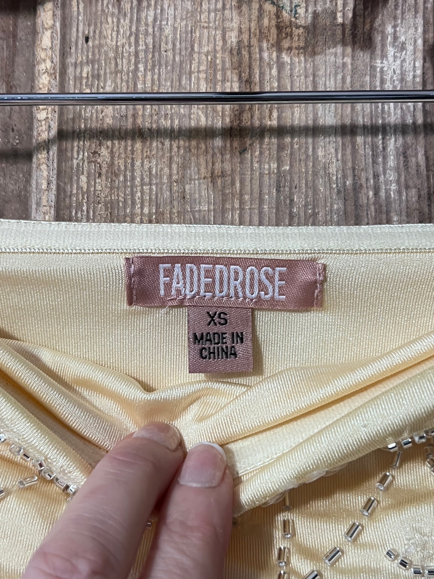 Faded Rose Pale Yellow Beaded Tube Top