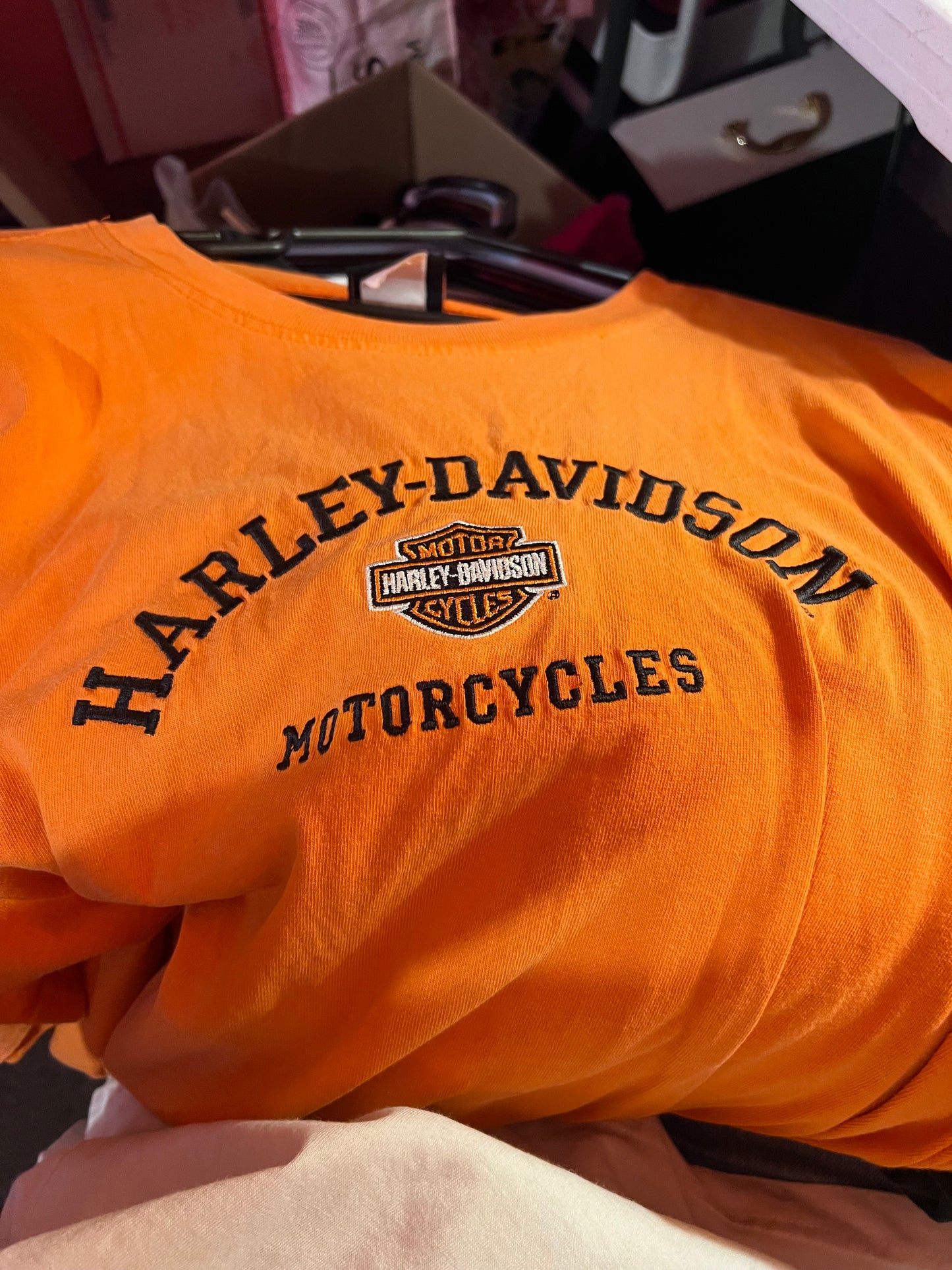 Orange Embroidered Harley T-Shirt