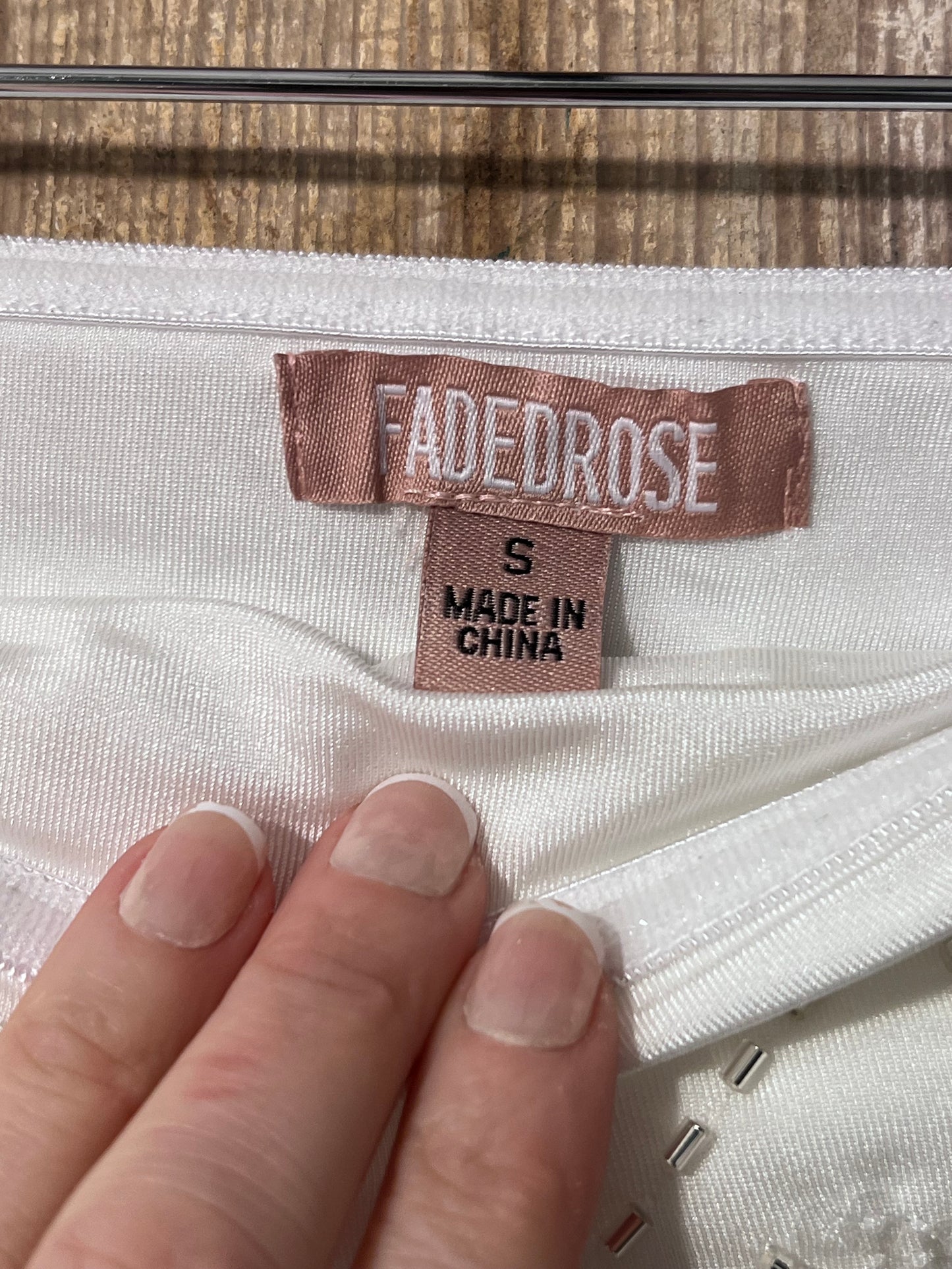 Faded Rose White Beaded Tube Top