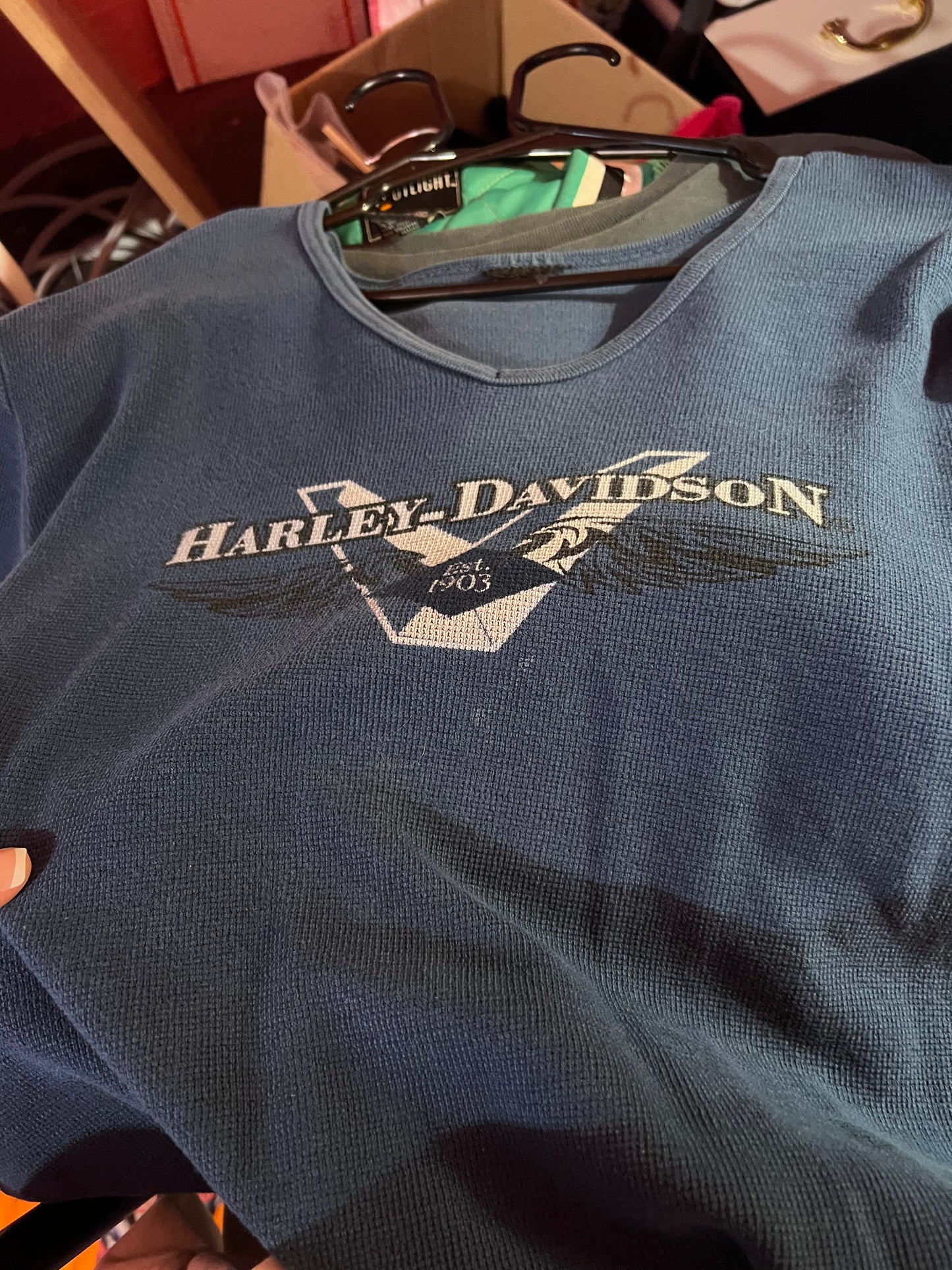 Blue Harley Thermal Knit Long Sleeve