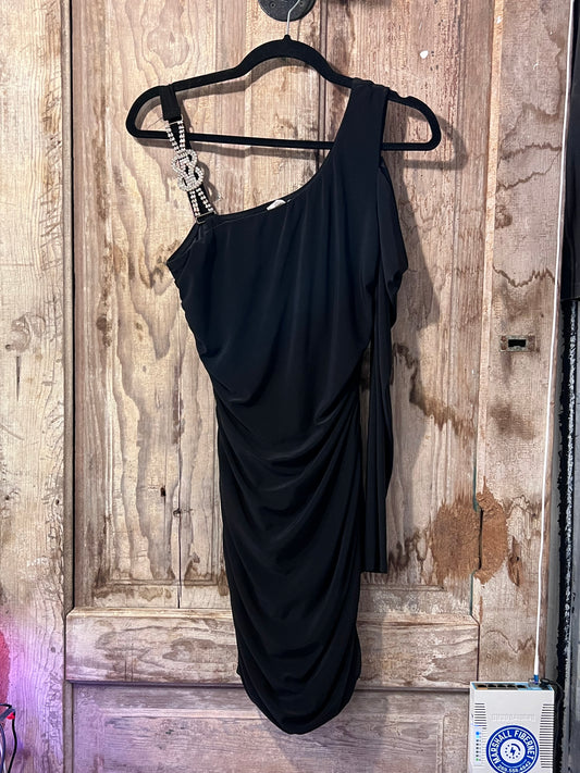 Y2K DEB Diamond Strap One Sleeve Body-Con Dress