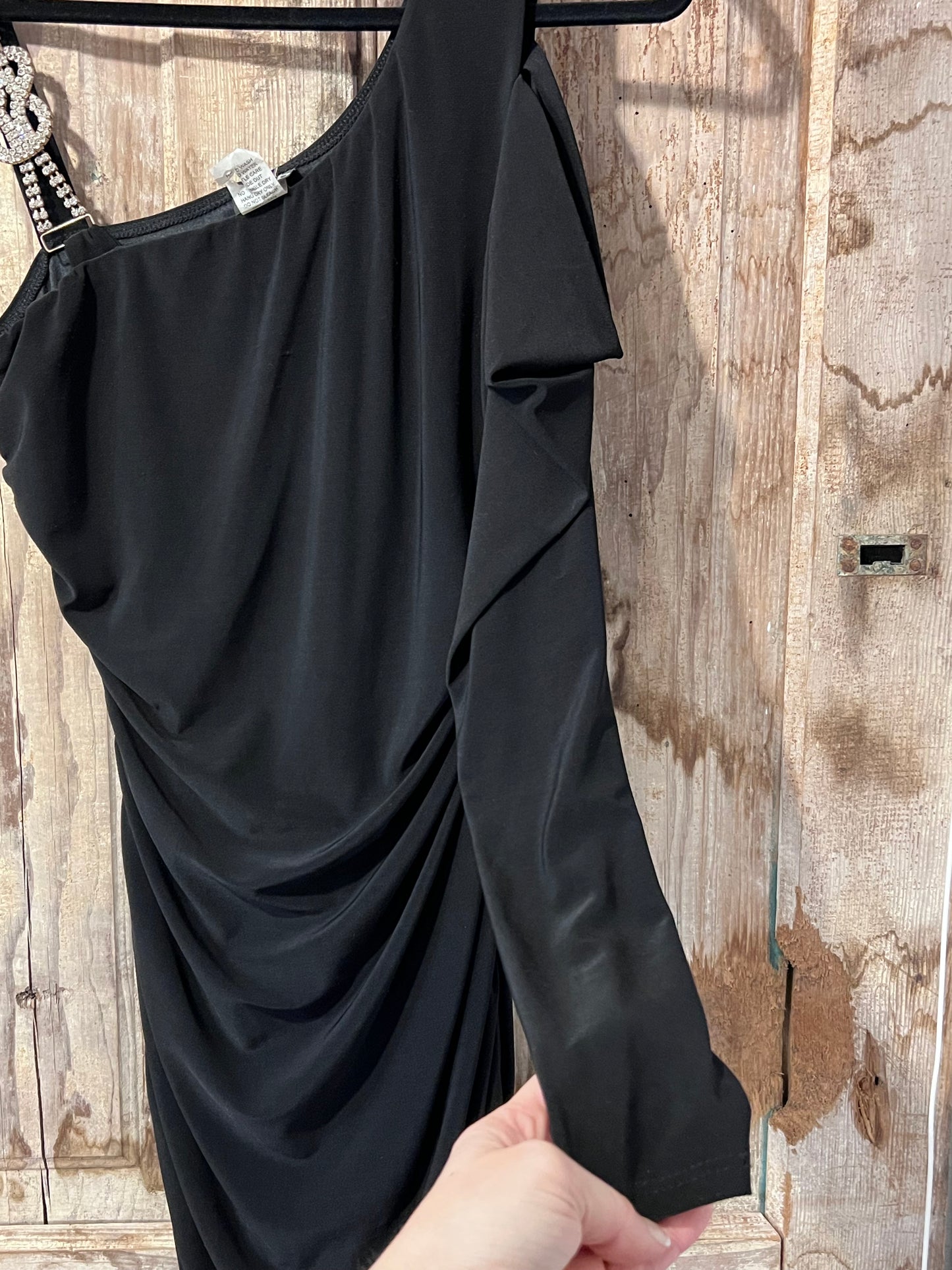 Y2K DEB Diamond Strap One Sleeve Body-Con Dress