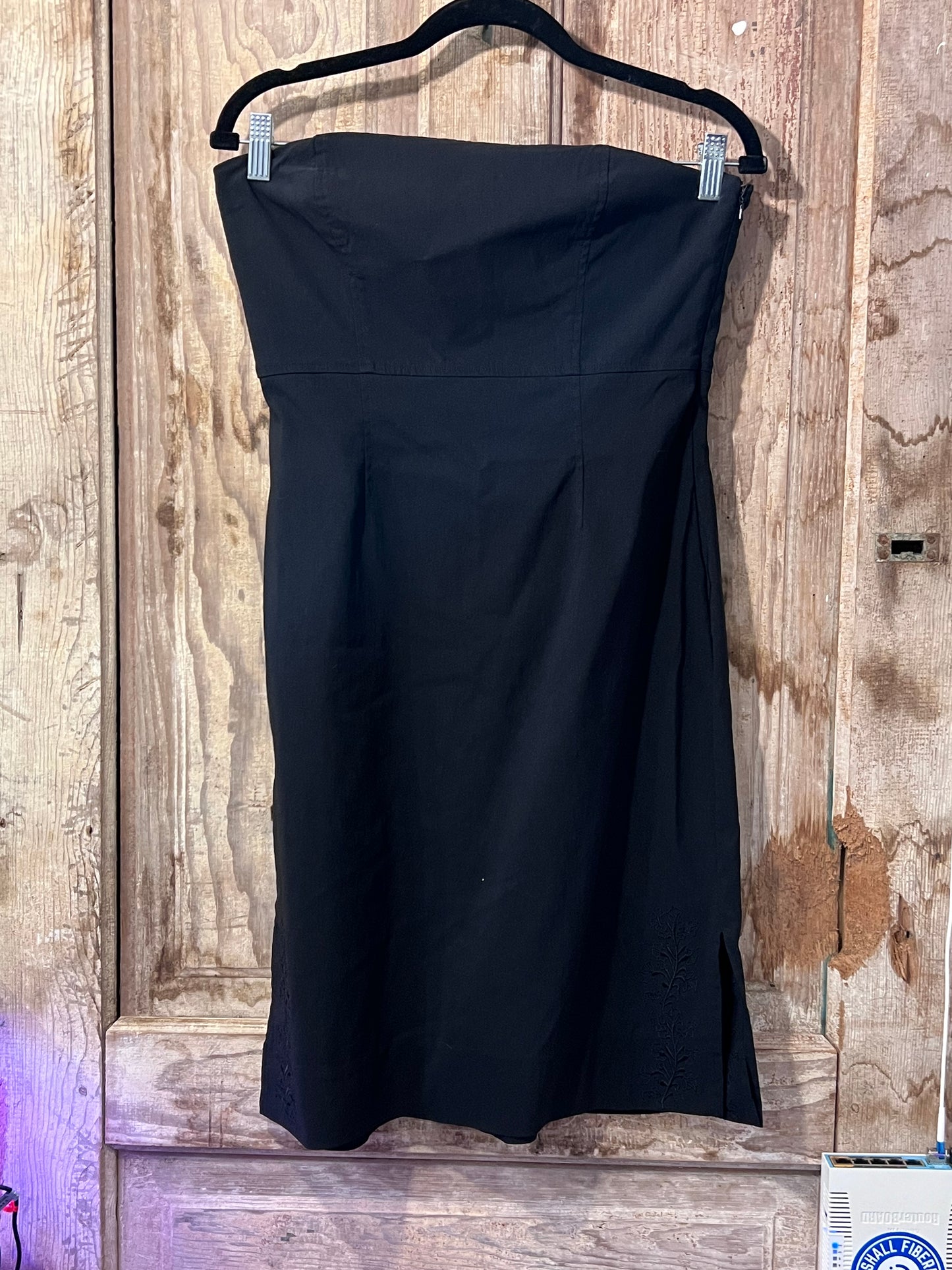 Express BLK Tube Top Lace Up Back Dress