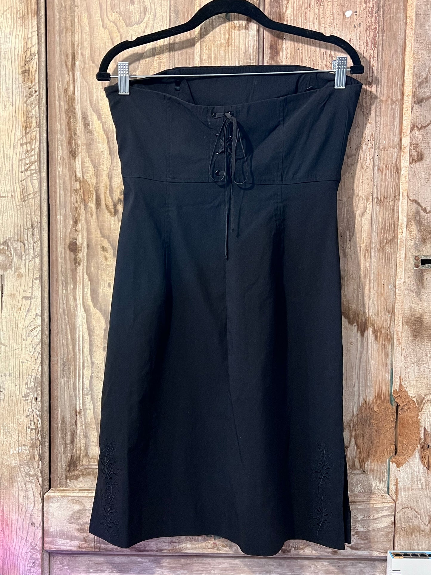 Express BLK Tube Top Lace Up Back Dress