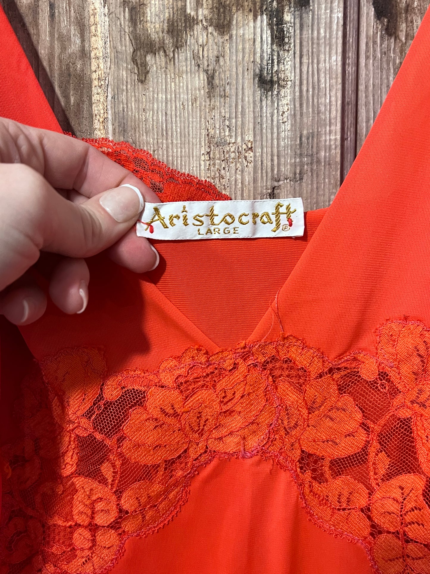 ARISTOCRAFT "Rorange" Colored Lace Slip Dress