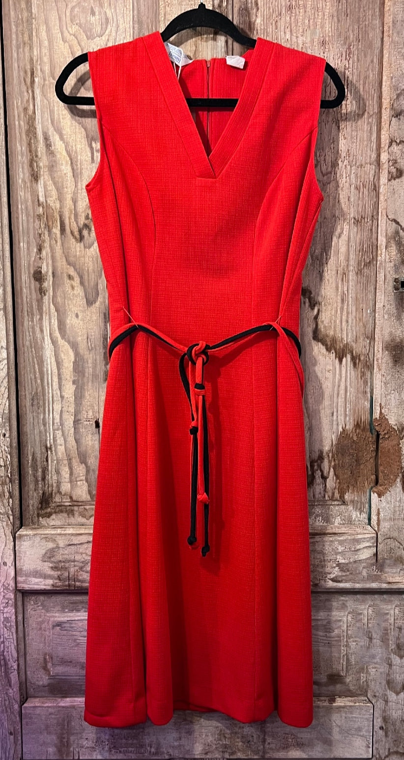 VTG Sears Red Tie Dress