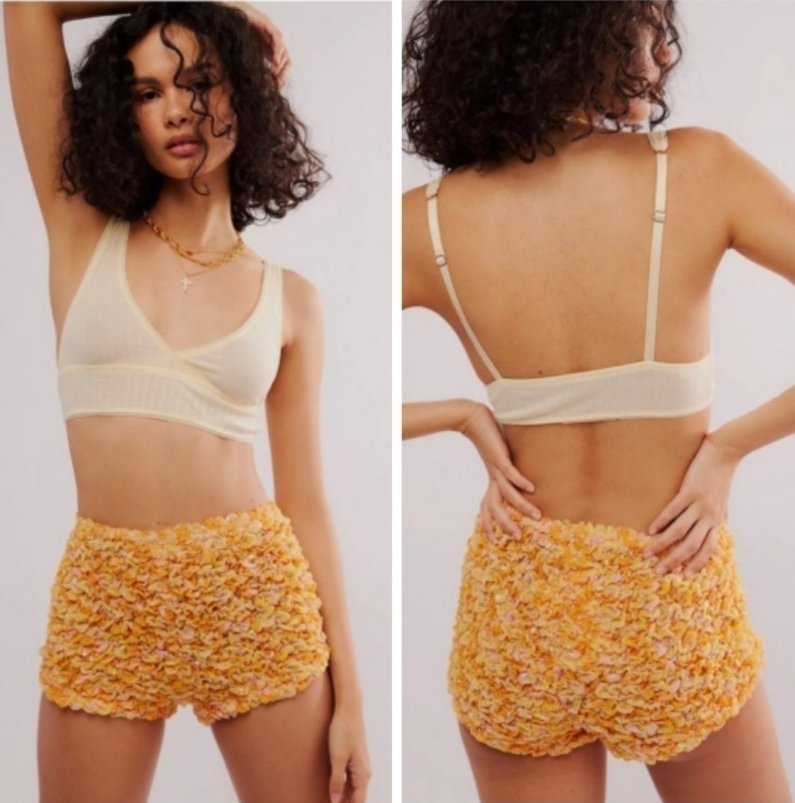Free People Colorful Ruffle Bloomer Shorts