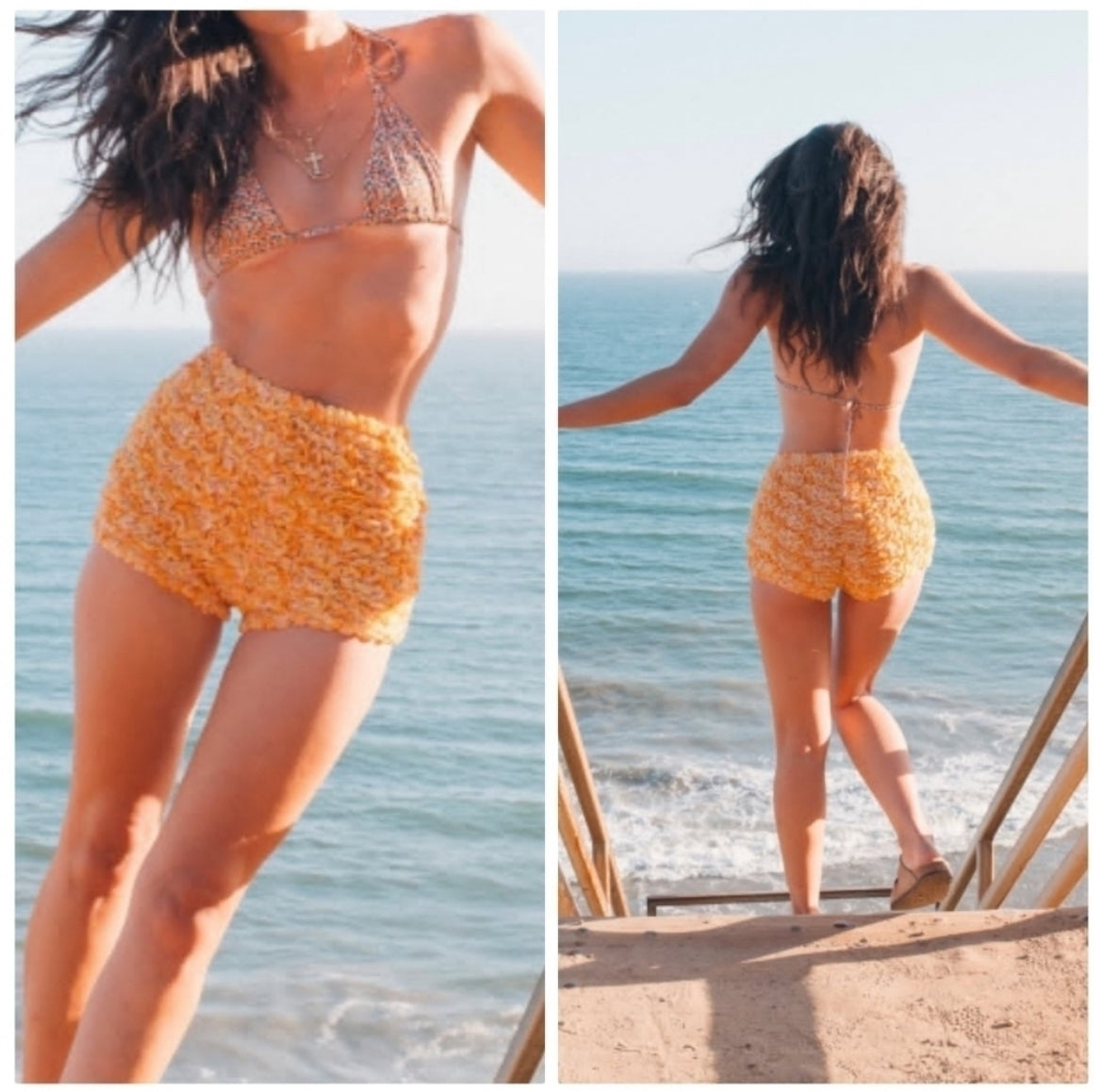 Free People Colorful Ruffle Bloomer Shorts