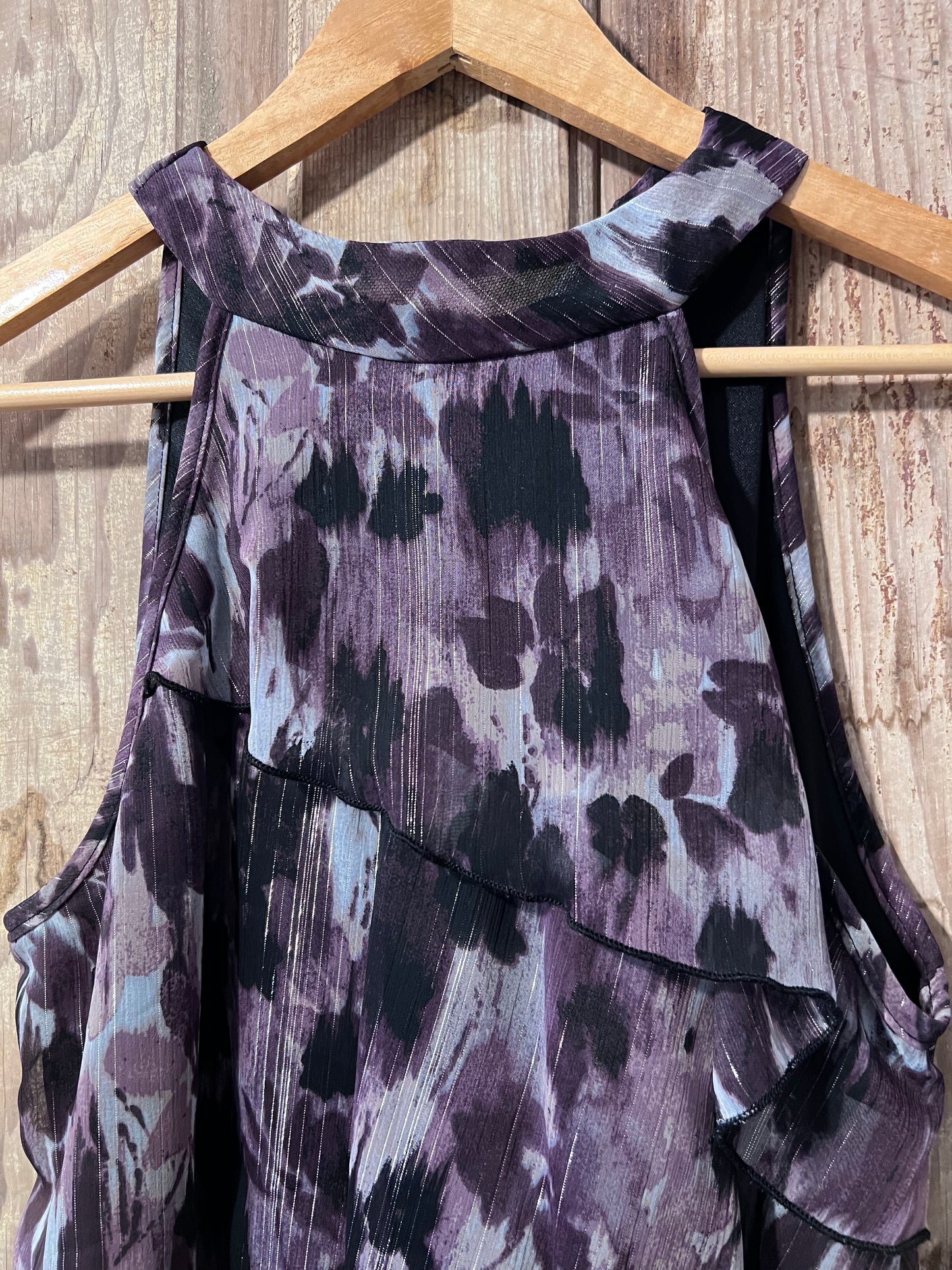 Y2K A. Byer Frilly High Neck Sleeveless Top