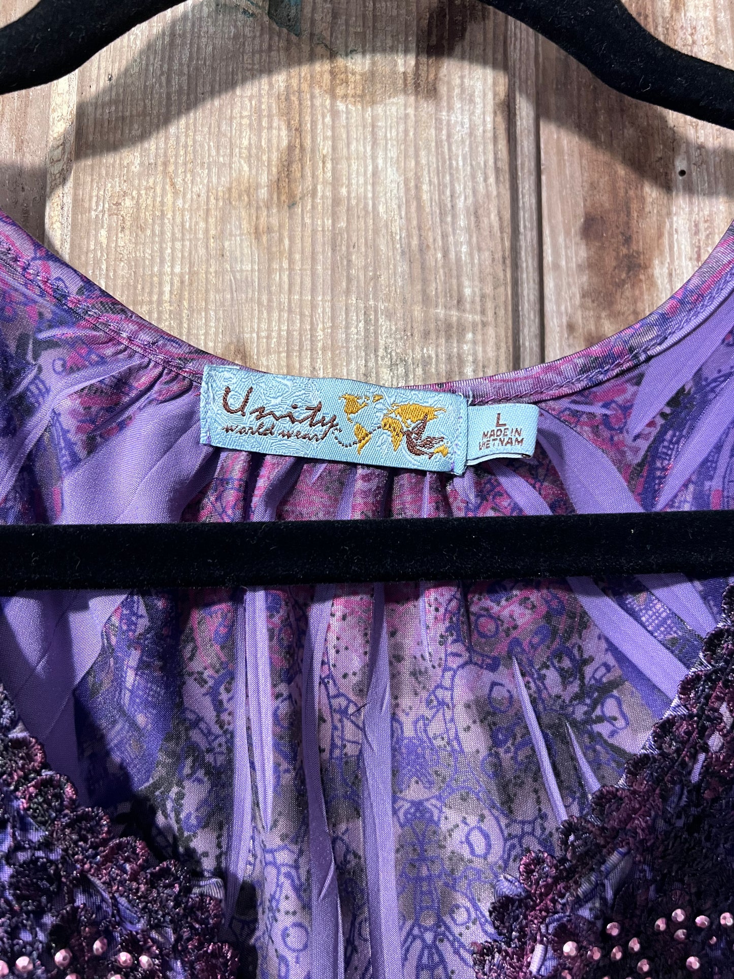 Y2K Unity World Wear Beaded Blouse