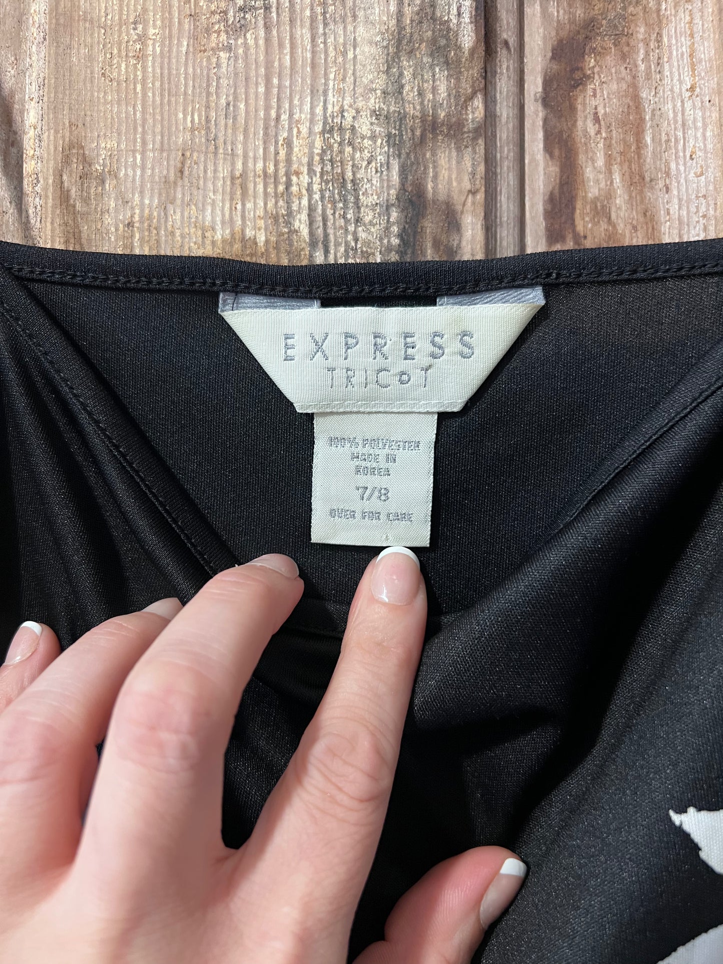 Y2K Express Blk + Wht Floral Dress