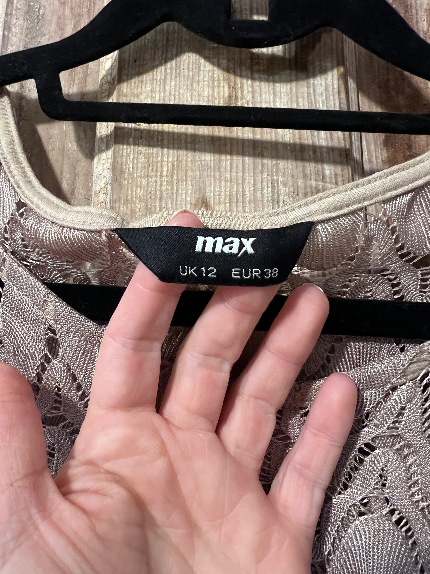 Y2K MAX Shimmery Crochet Short Sleeve Top