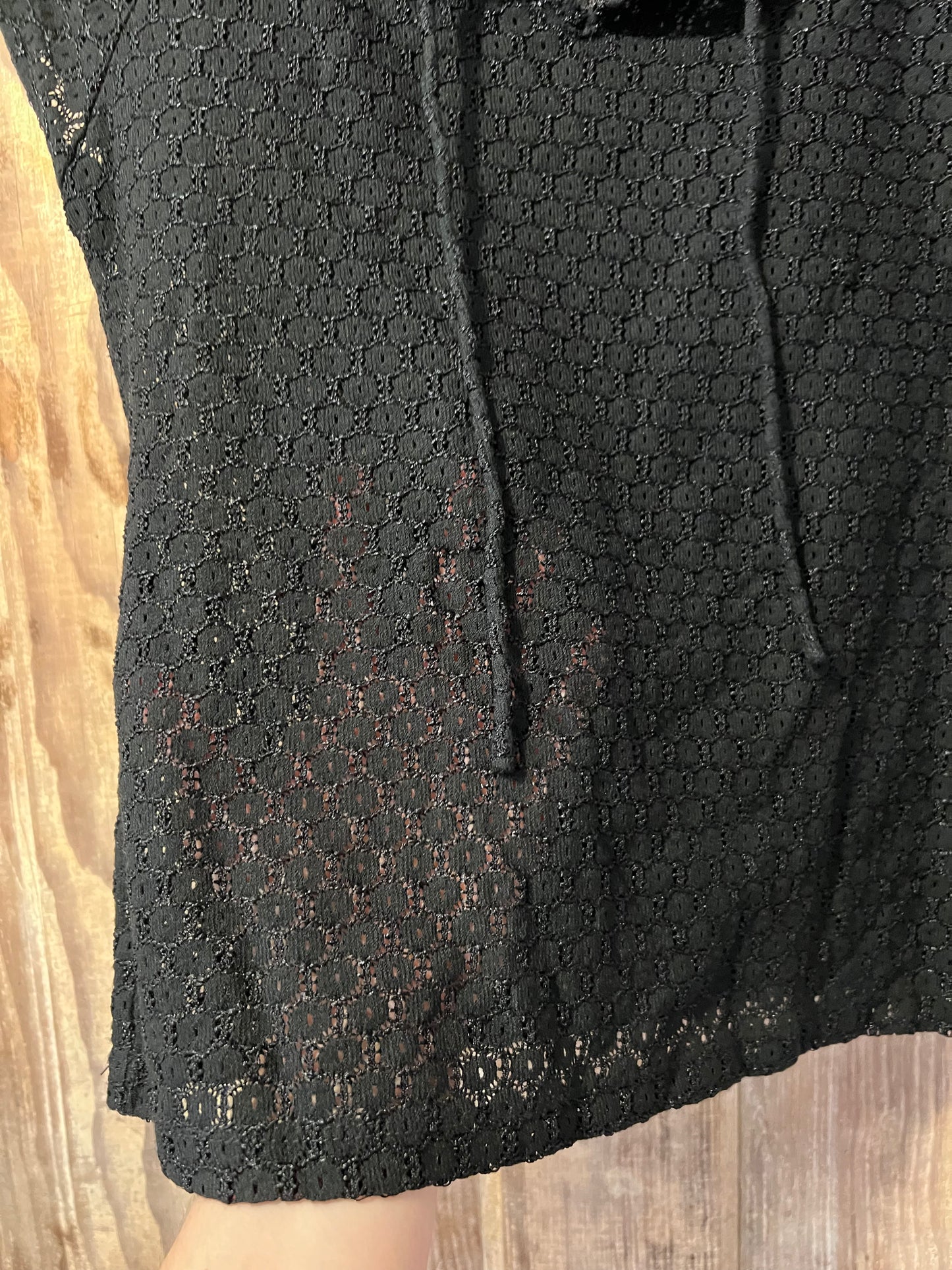 Y2K New York & Co Blk Tie Neck Top
