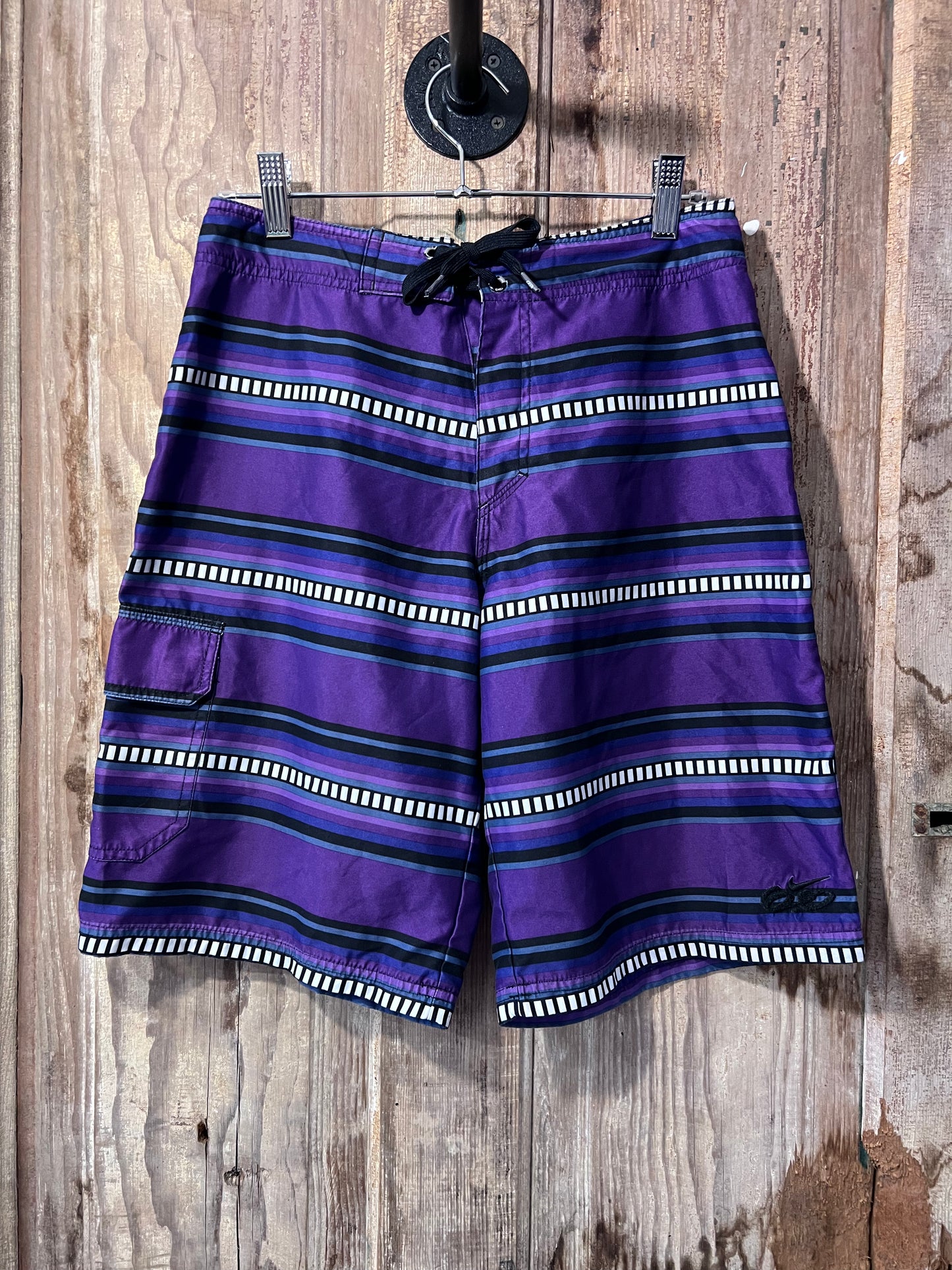 Y2K Nike Purple Striped Swim Trunks