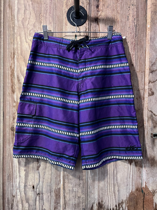 Y2K Nike Purple Striped Swim Trunks
