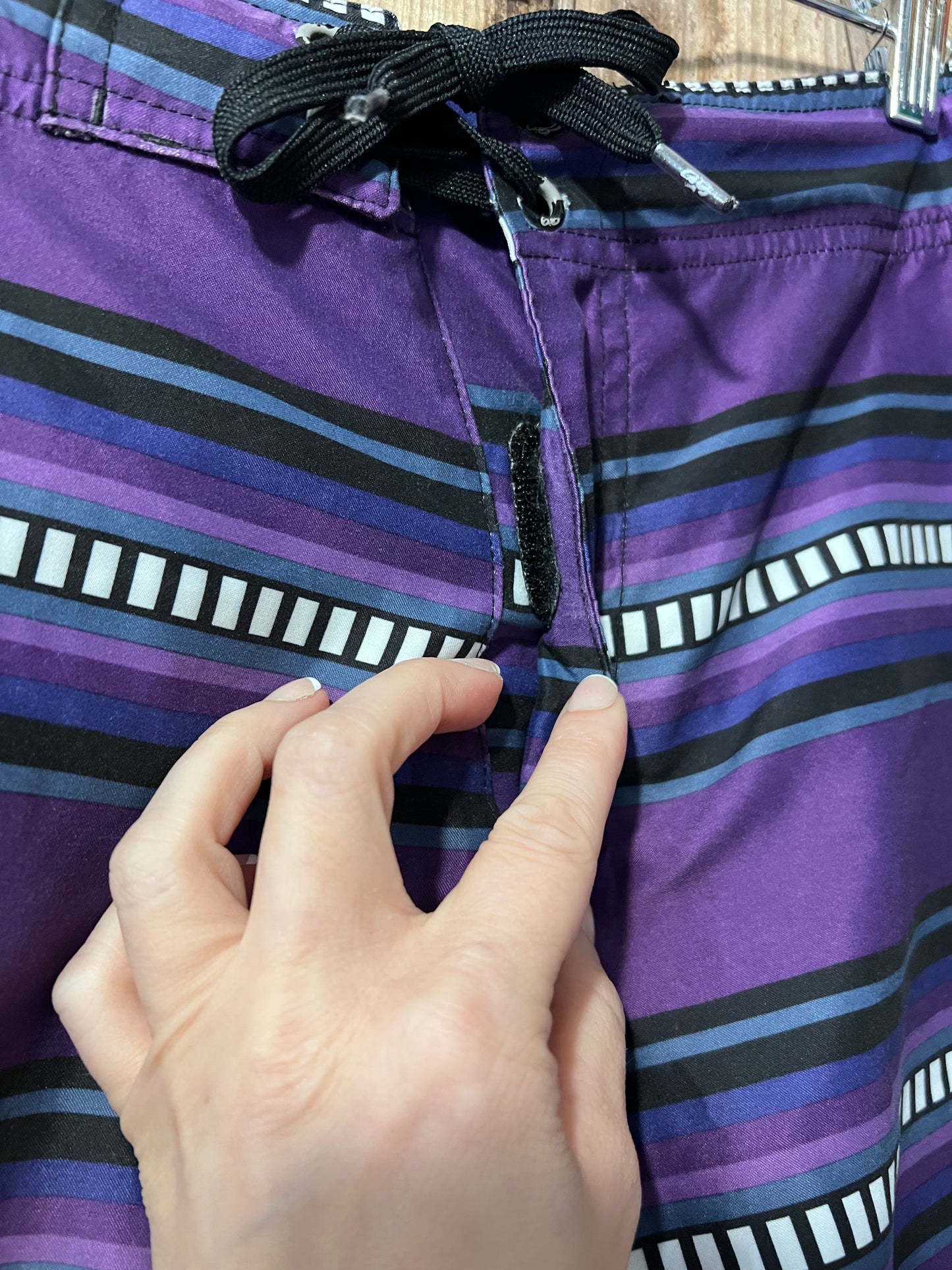 Y2K Nike Purple Striped Swim Trunks