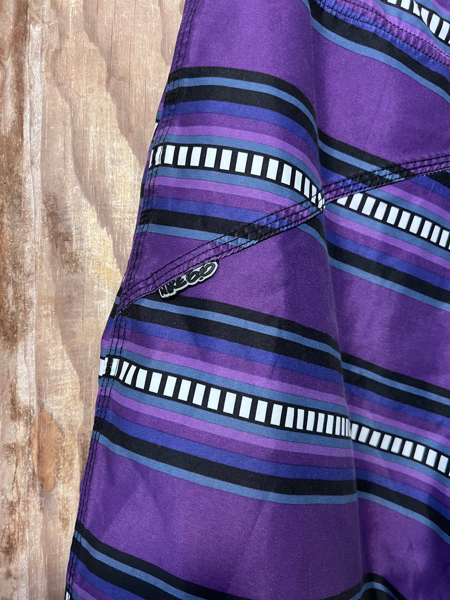 Y2K Nike Purple Striped Swim Trunks