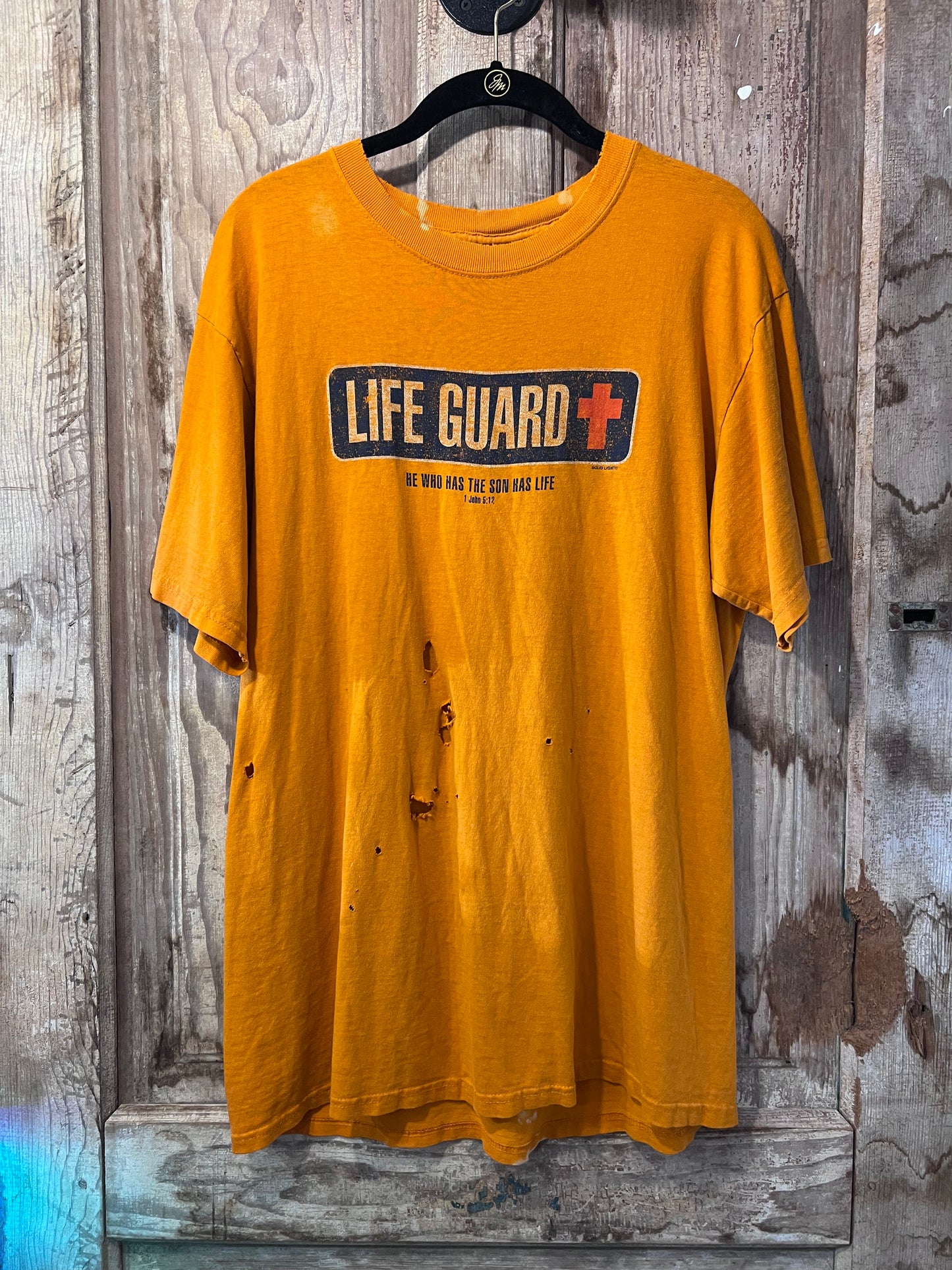 Y2K Distressed Lifeguard Jesus T-Shirt