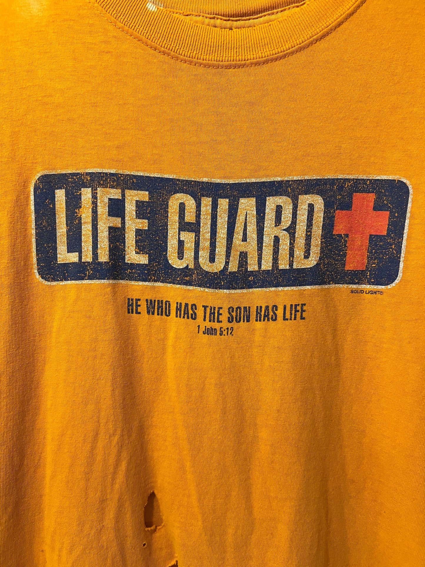 Y2K Distressed Lifeguard Jesus T-Shirt