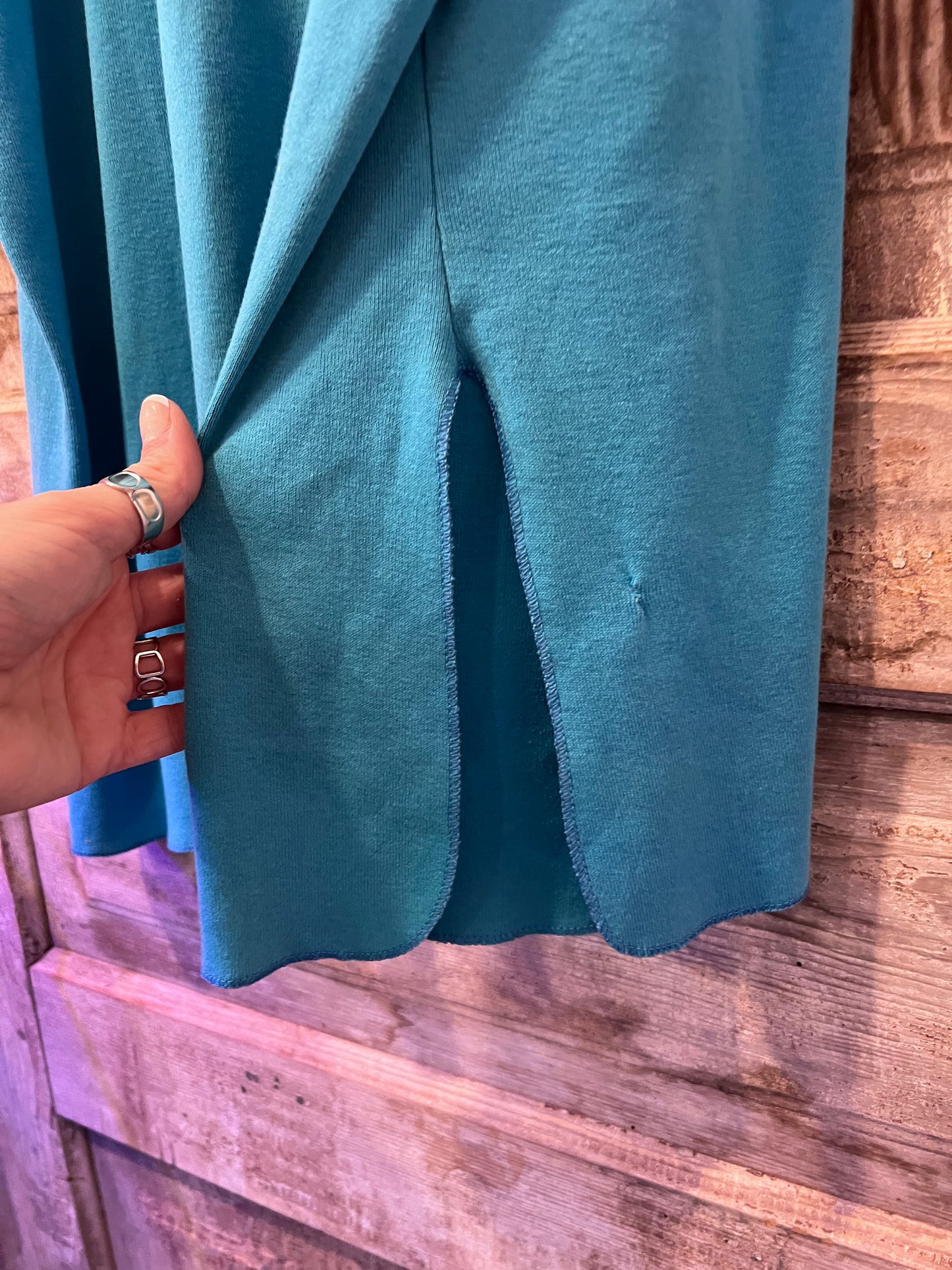 90's Blue Florida Flowy T-Shirt Dress