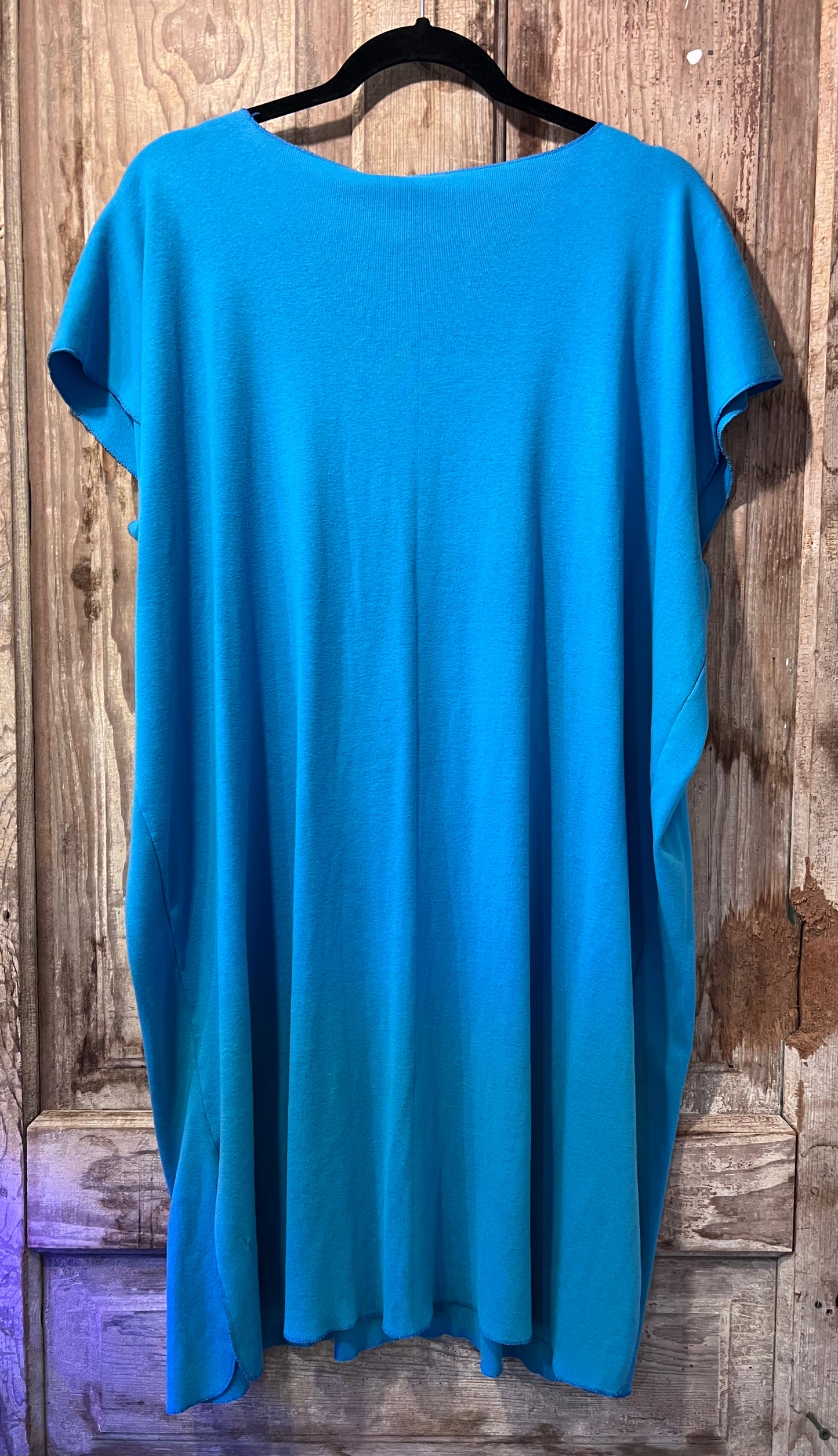 90's Blue Florida Flowy T-Shirt Dress